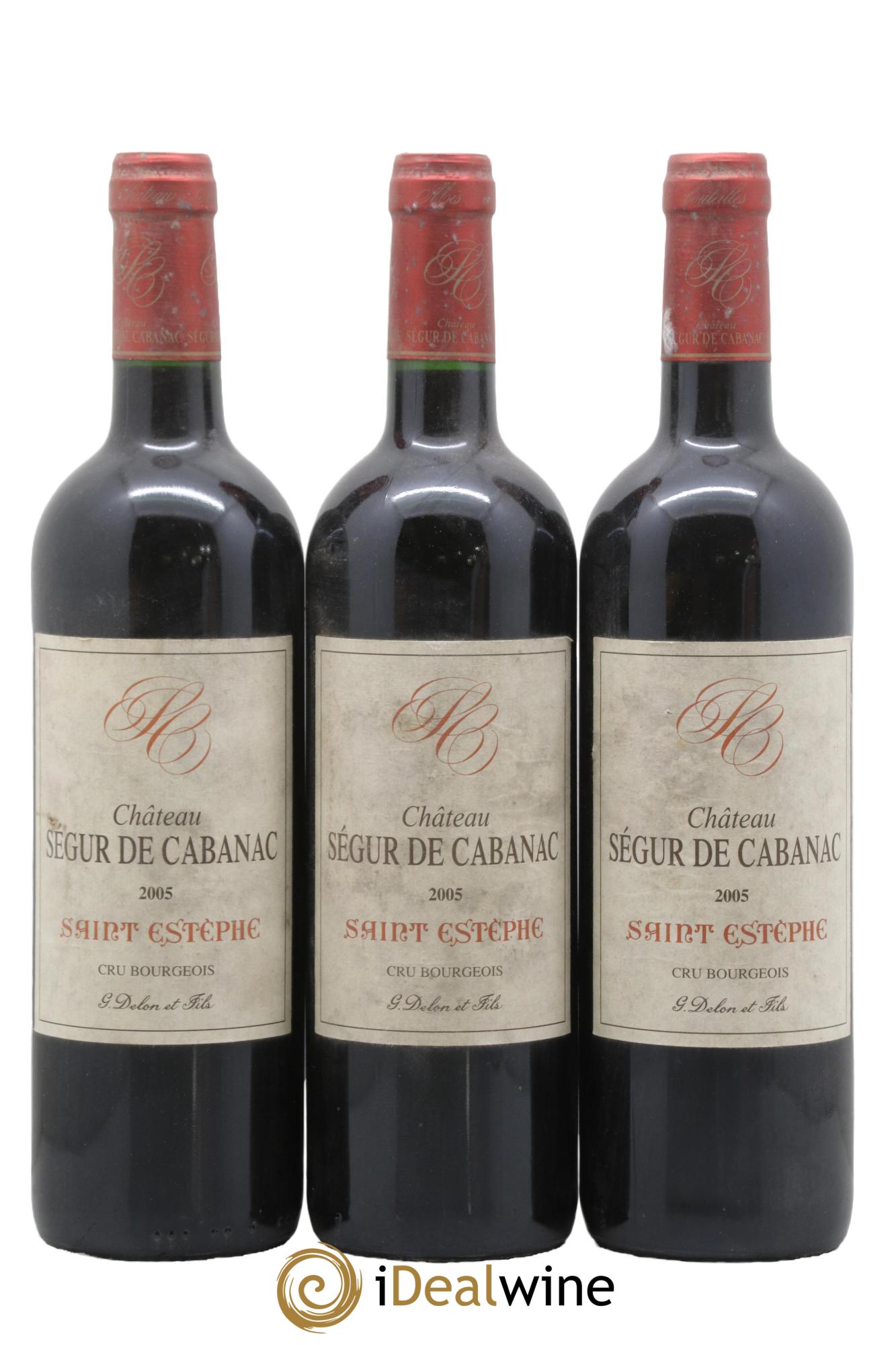 Château Ségur de Cabanac Cru Bourgeois 2005 - Lot de 3 bouteilles - 0