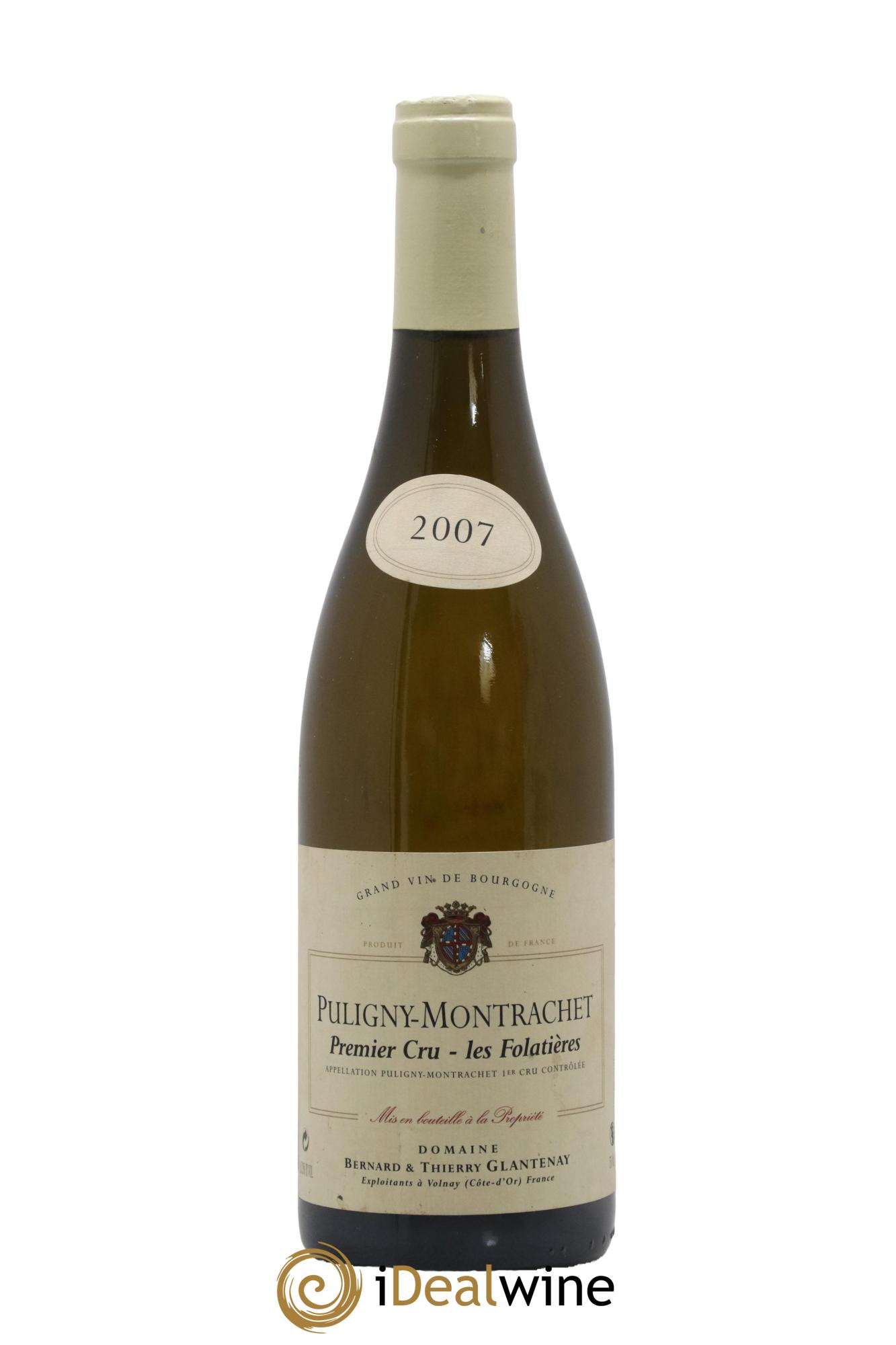 Puligny-Montrachet 1er Cru Les Folatieres Bernard et Thierry Glantenay 2007 - Lot de 1 bouteille - 0