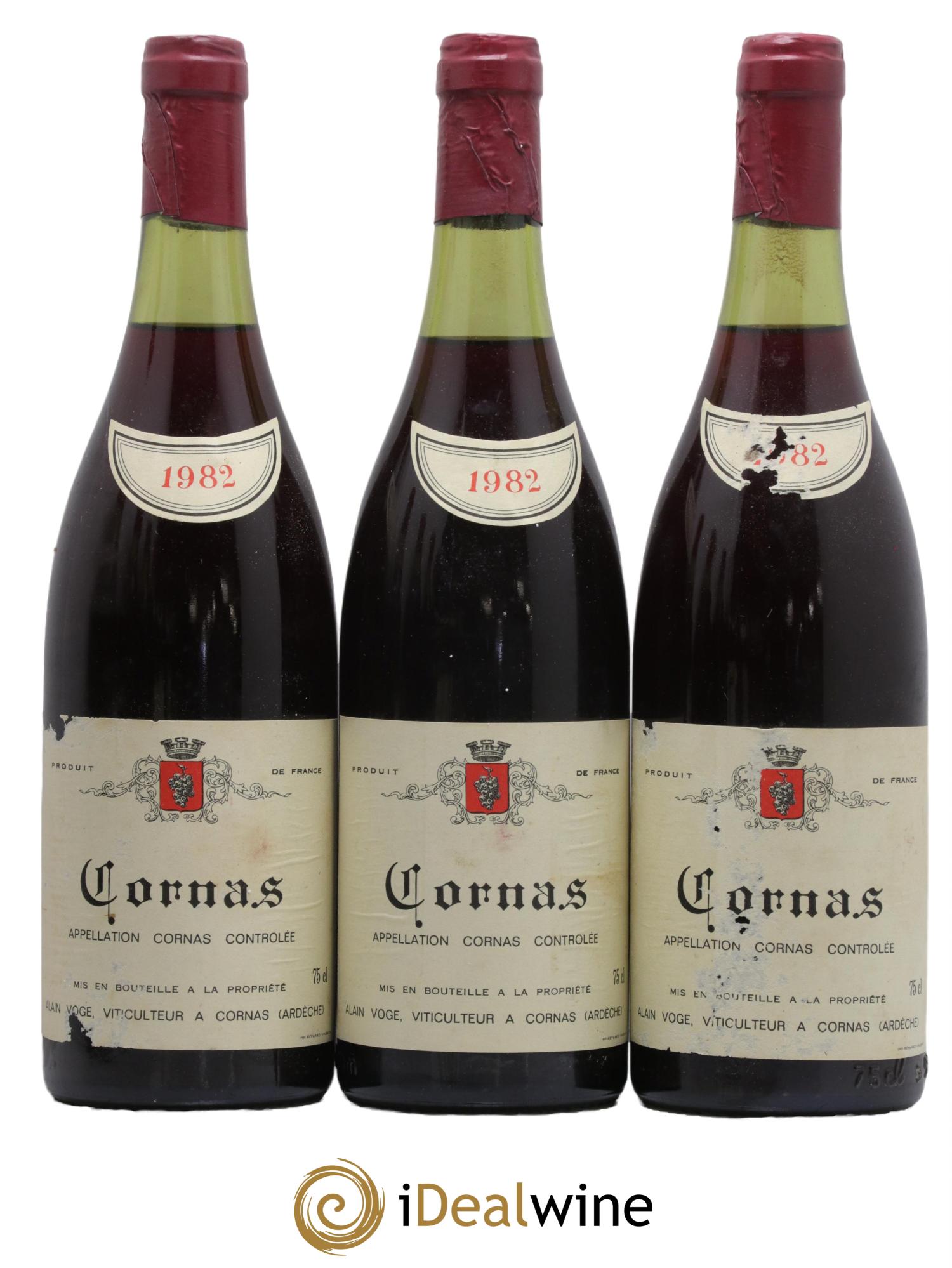 Cornas Domaine Alain Voge 1982 - Lot de 3 bouteilles - 0