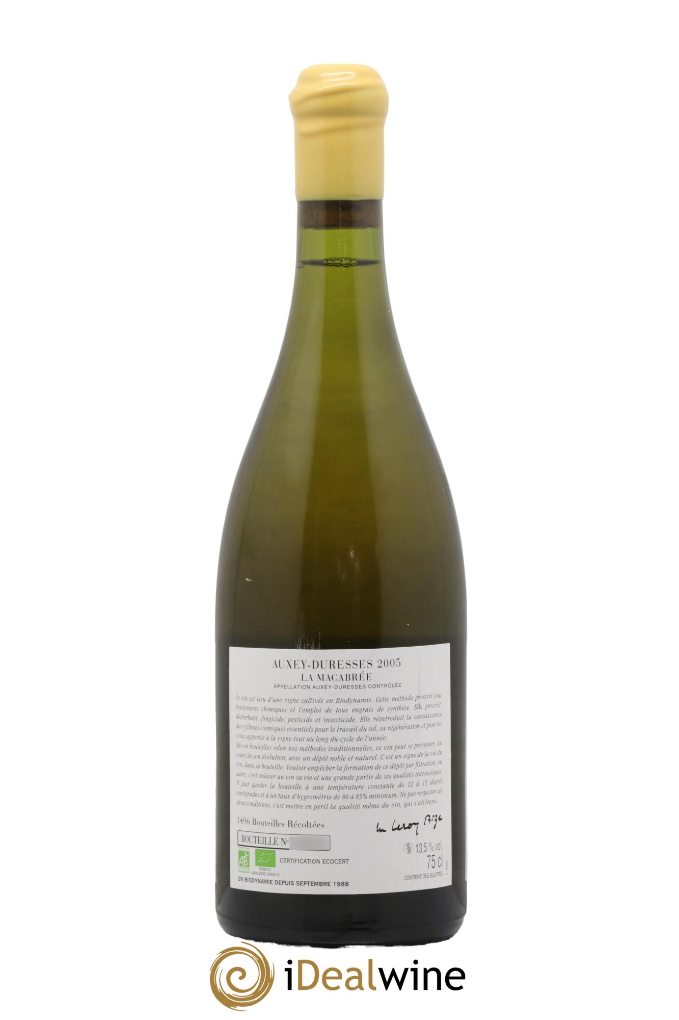 Auxey-Duresses La Macabrée d'Auvenay (Domaine) 2005 - Posten von 1 Flasche - 1