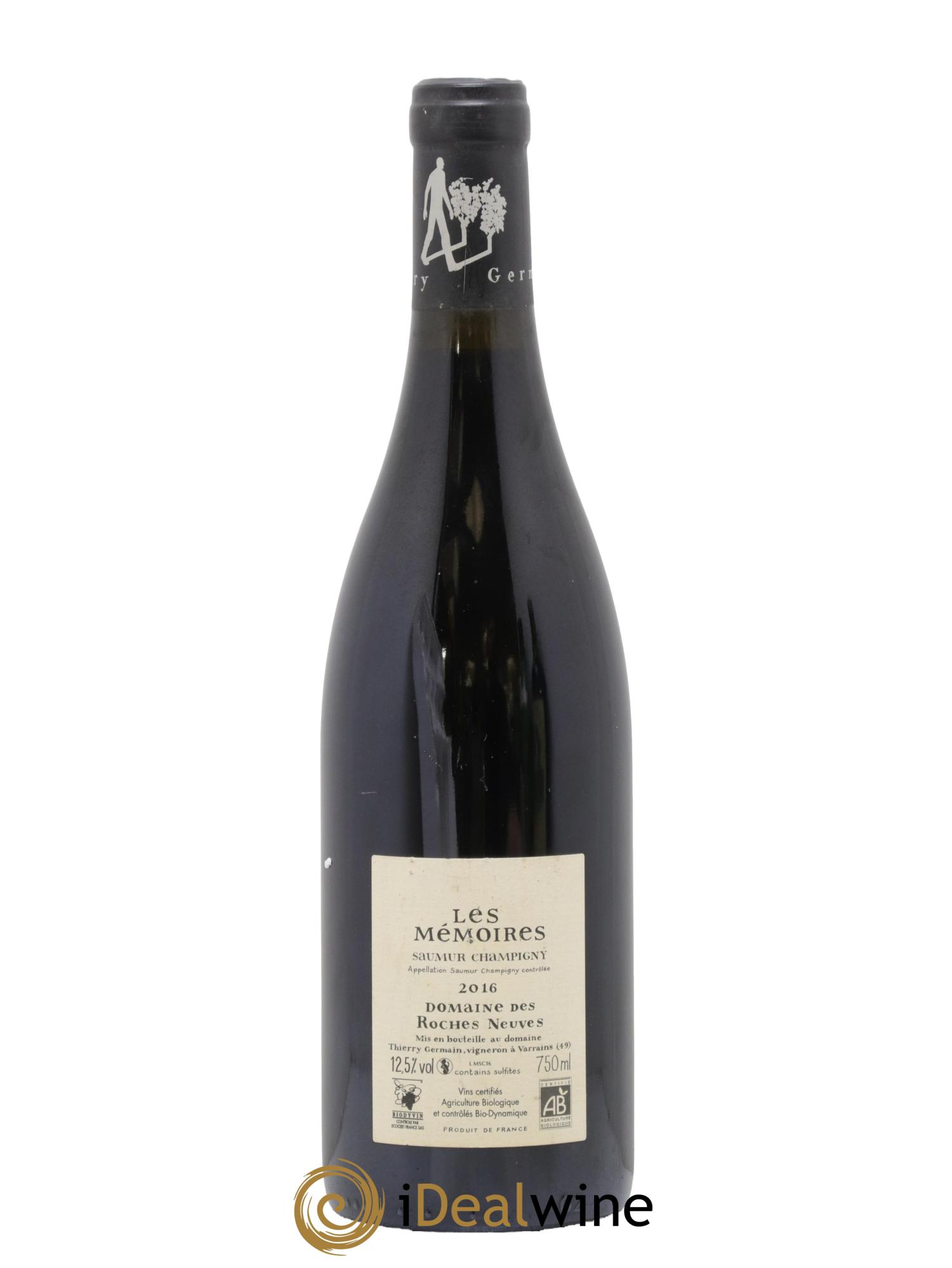 Saumur-Champigny Les Mémoires Domaine des Roches Neuves - Thierry Germain 2016 - Lot de 1 bouteille - 1