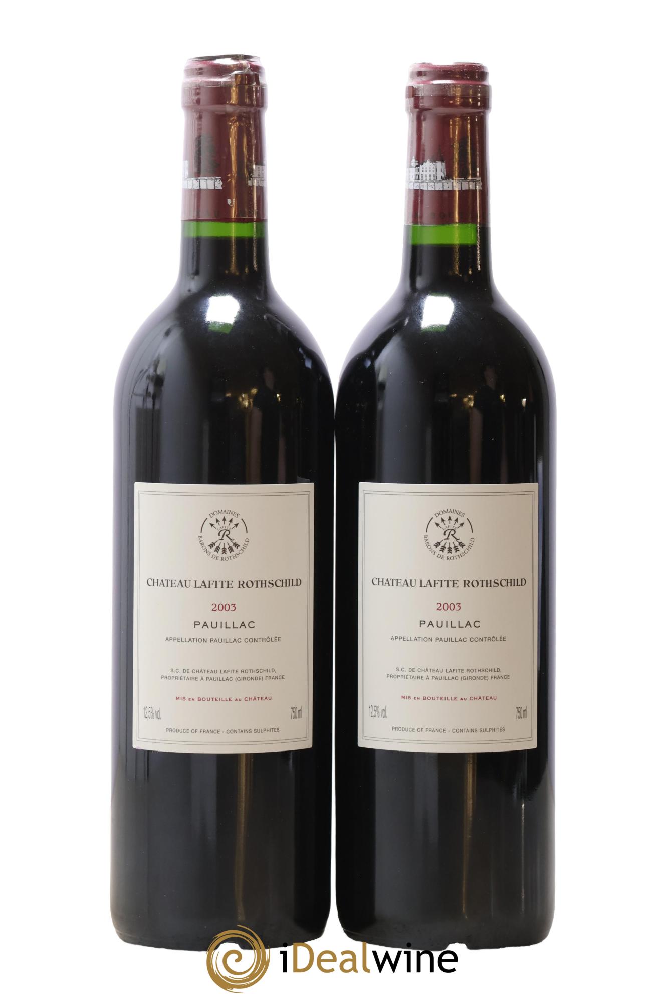 Château Lafite Rothschild 1er Grand Cru Classé 2003 - Lot de 2 bouteilles - 1