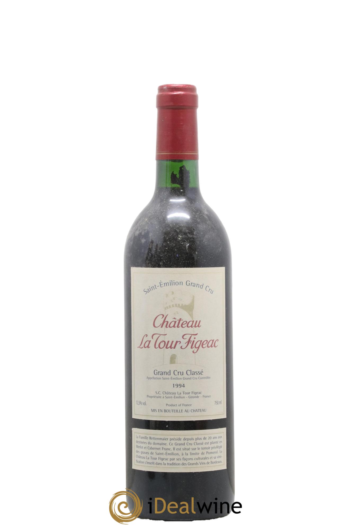 Château la Tour Figeac Grand Cru Classé 1994 - Lot de 1 bouteille - 0