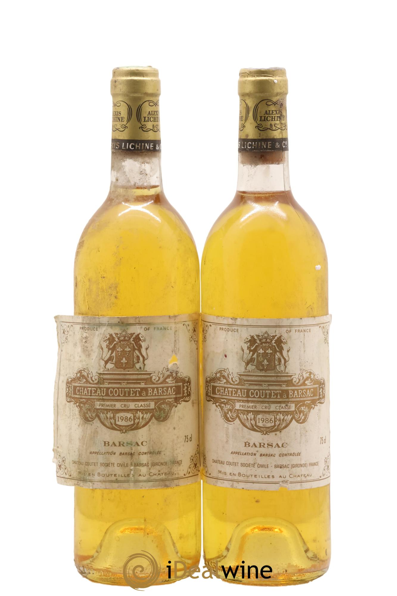 Château Coutet 1er Grand Cru Classé 1986 - Lot of 2 bottles - 0