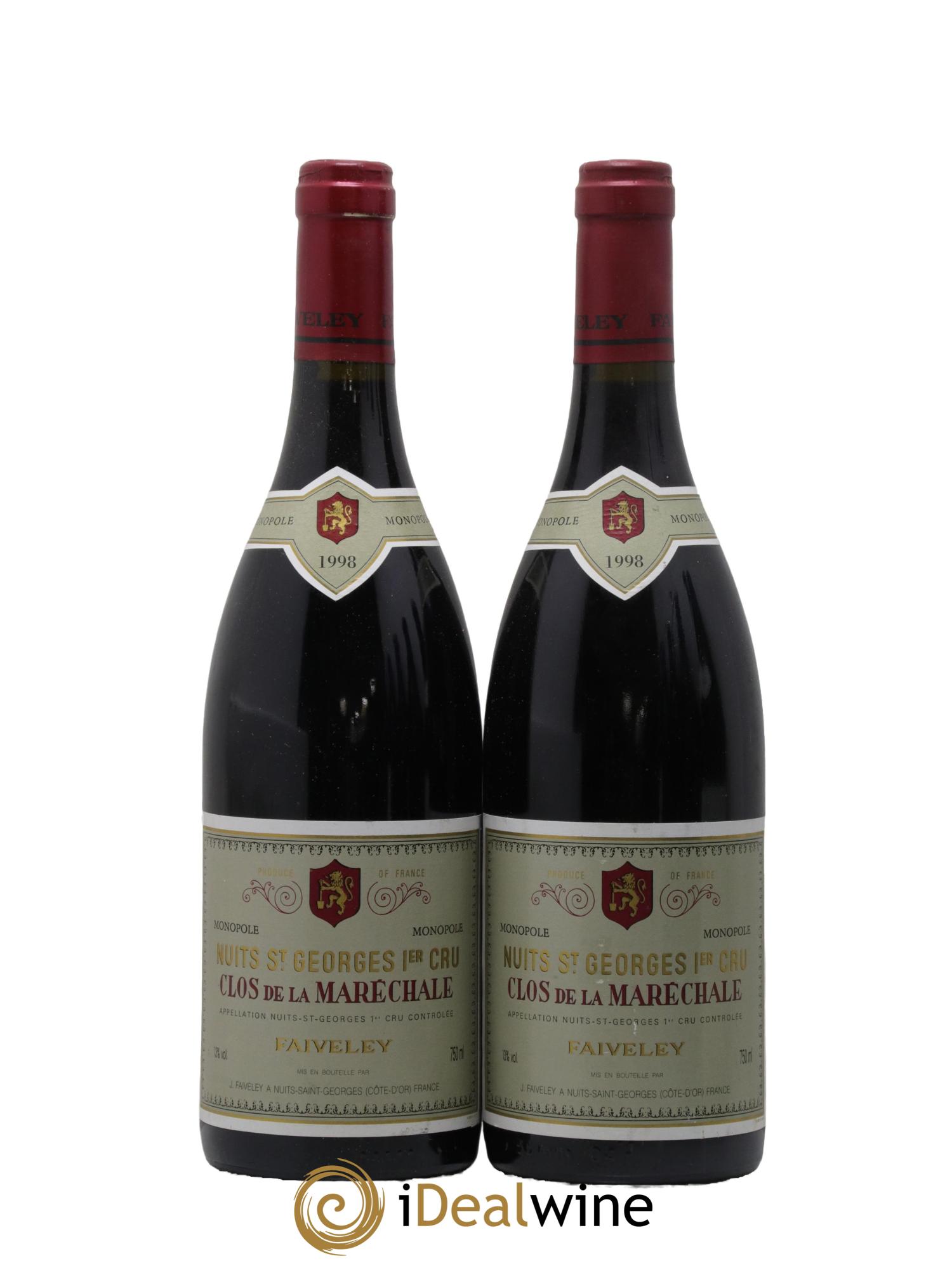 Nuits-Saint-Georges 1er Cru Clos de la Maréchale Faiveley 1998 - Lot de 2 bouteilles - 0
