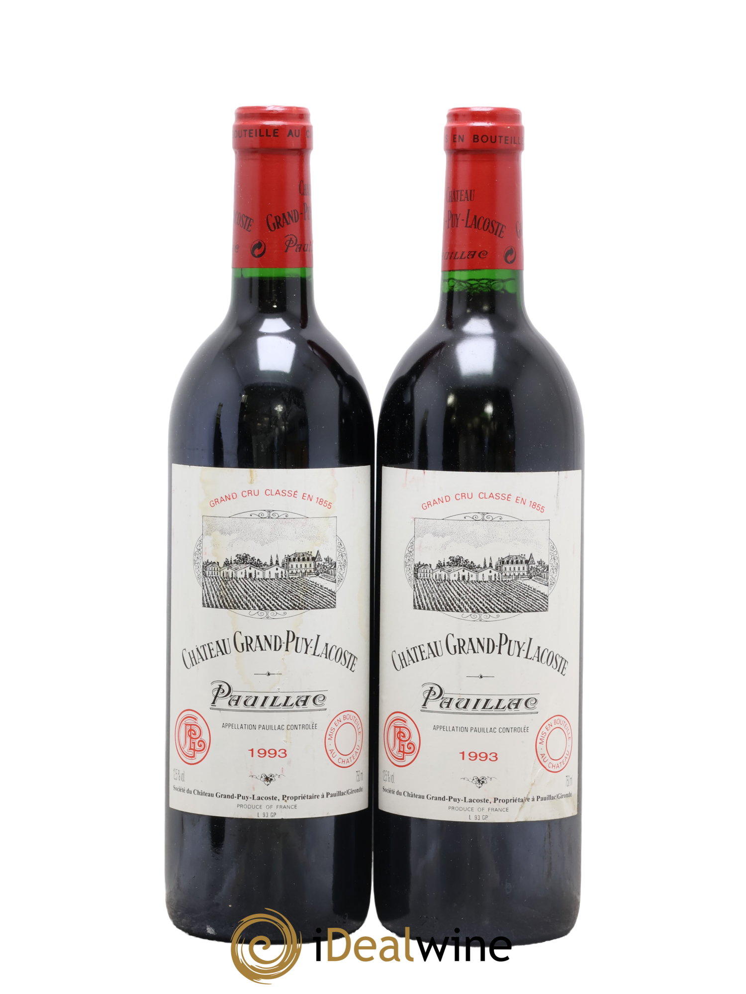 Château Grand Puy Lacoste 5ème Grand Cru Classé 1993 - Lot de 2 bouteilles - 0