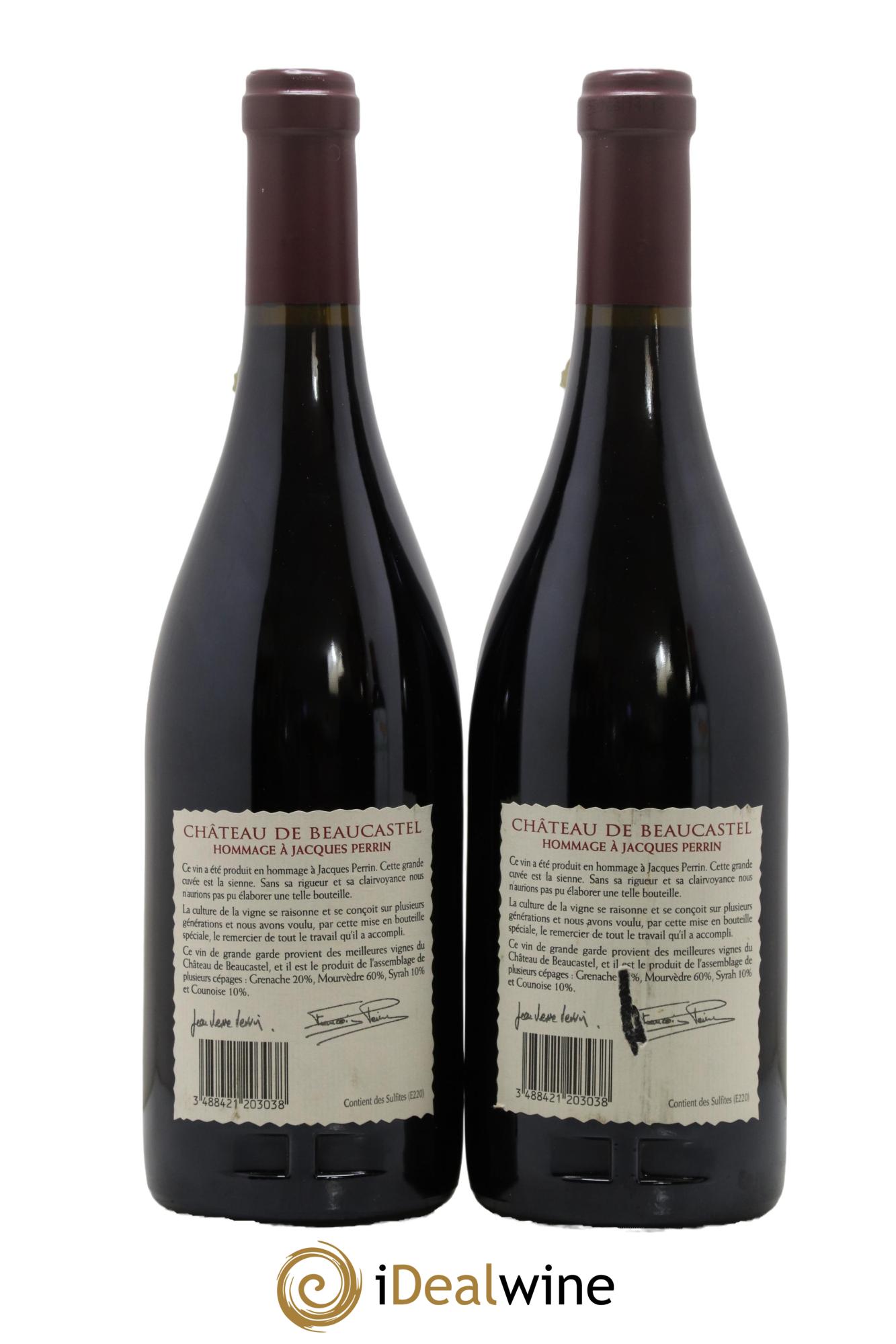 Châteauneuf-du-Pape Château de Beaucastel Hommage à Jacques Perrin Famille Perrin 2003 - Lot of 2 bottles - 1