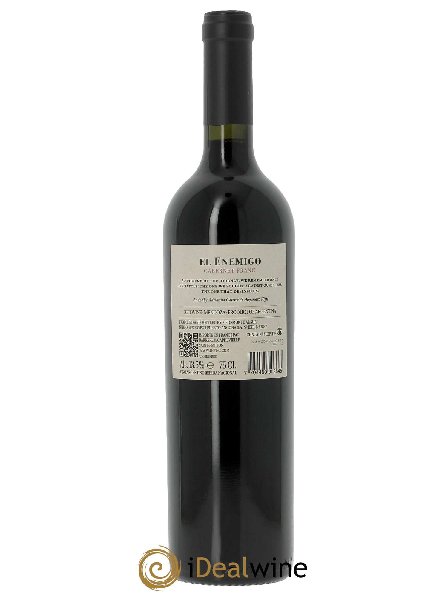 Mendoza Carbernet Franc El Enemigo 2023 - Lot de 1 bouteille - 1