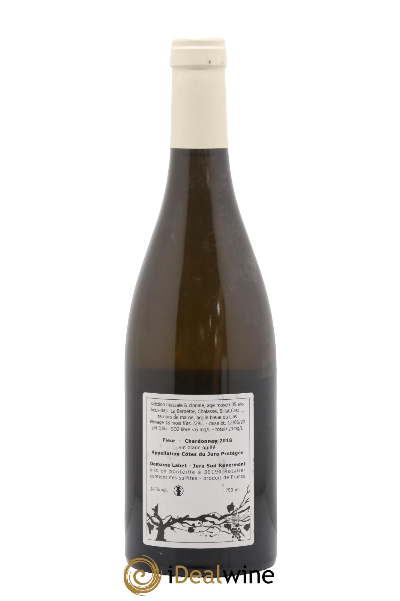 Côtes du Jura Chardonnay Fleur Romain - Julien - Charline Labet 2018 - Lot de 1 bouteille - 1