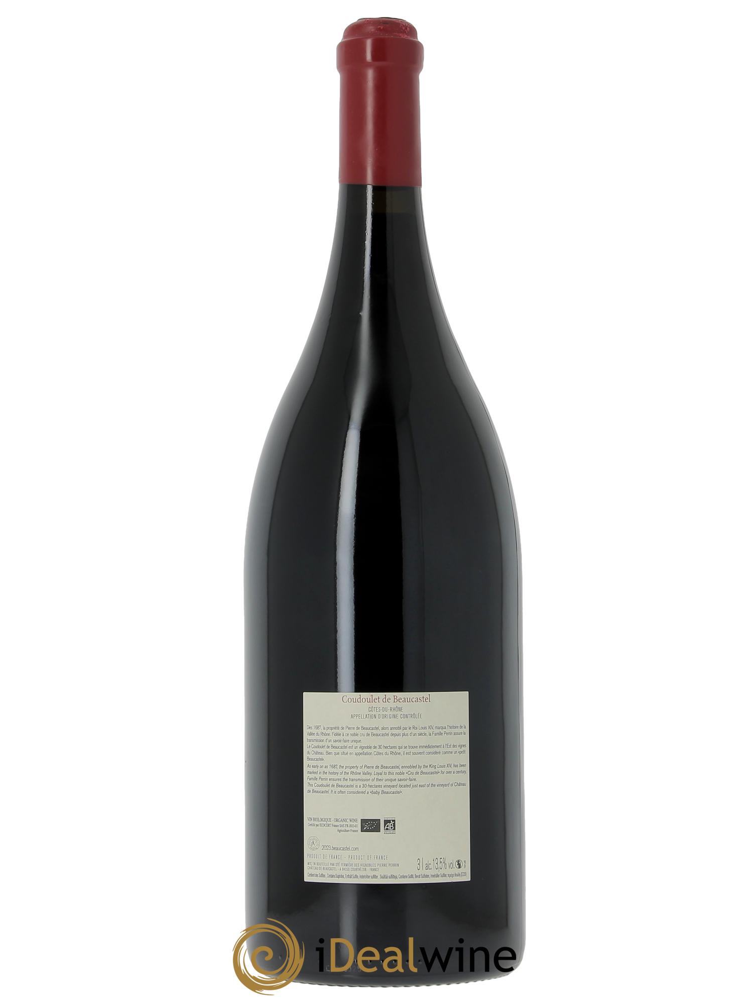 Côtes-du-Rhône Coudoulet de Beaucastel Famille Perrin  2023 - Lot of 1 double magnum - 1