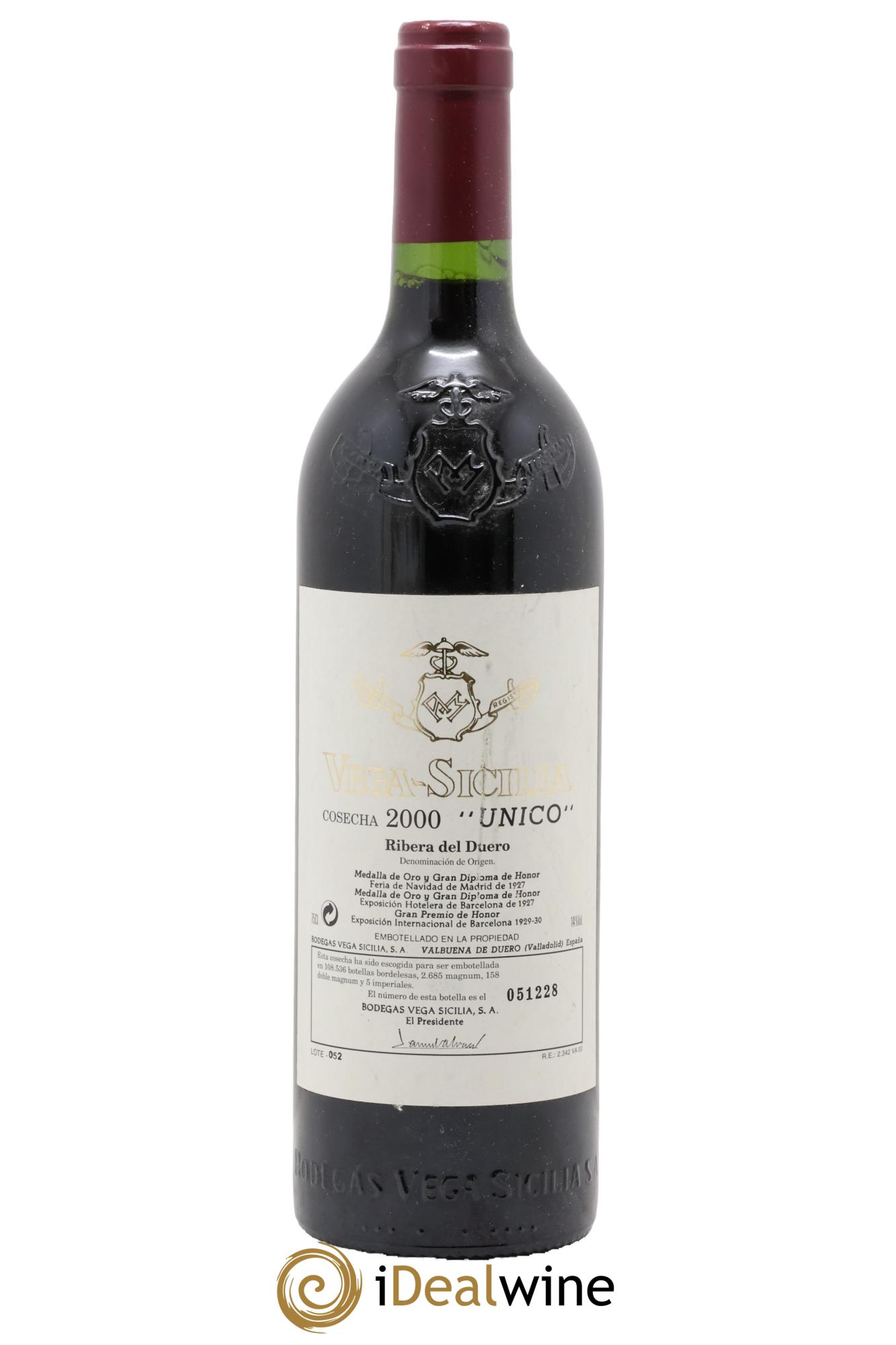 Ribera Del Duero DO Vega Sicilia Unico Famille Alvarez 2000 - Lot de 1 bouteille - 0