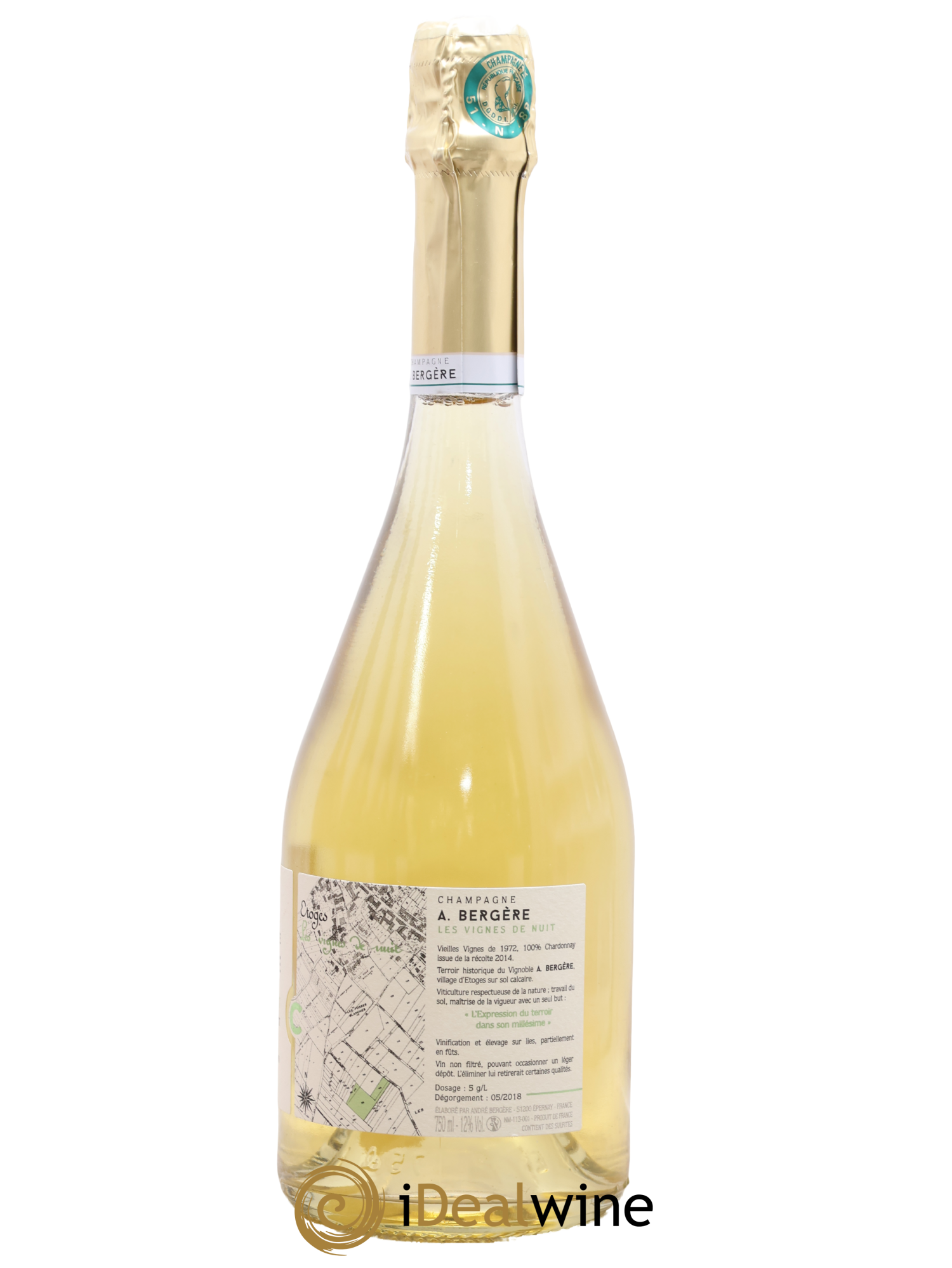 Champagne Vignes de nuits Blanc de blancs A. Bergere 2014 - Lot of 1 bottle - 1