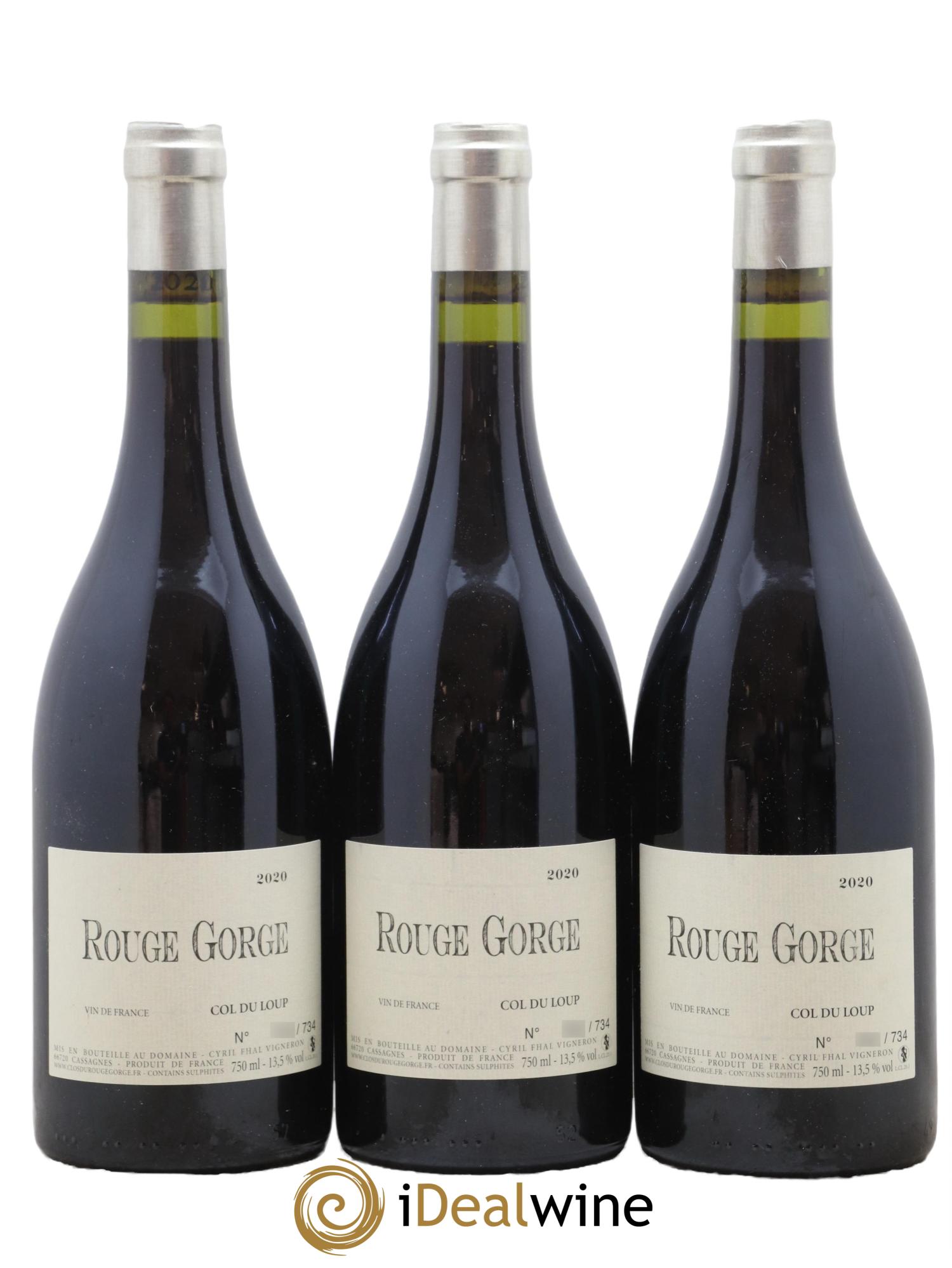 Côtes Catalanes (VDP des Côtes Catalanes) Col du Loup Clos du Rouge Gorge 2020 - Lot de 3 bouteilles - 0