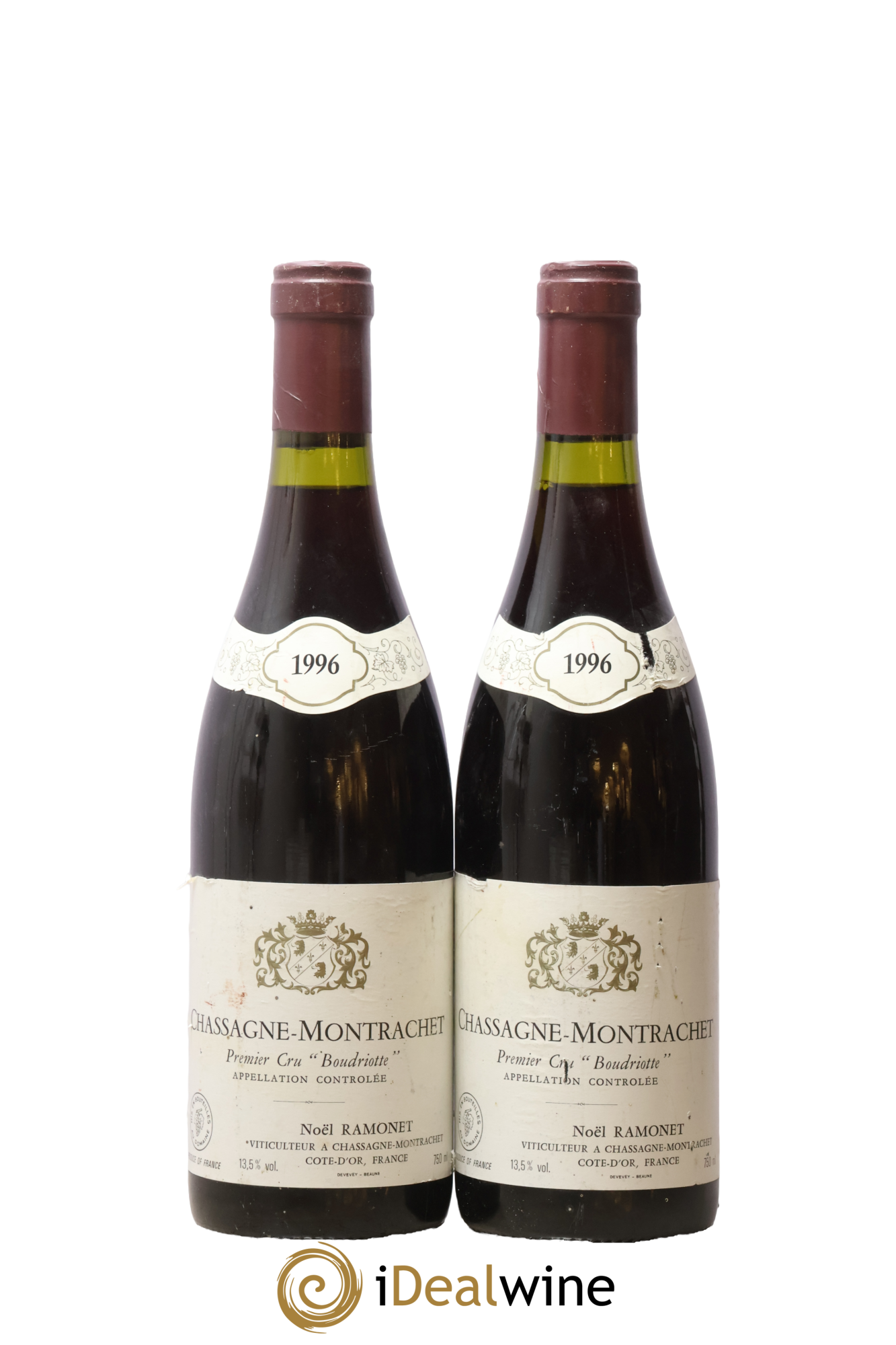 Chassagne-Montrachet 1er Cru Boudriotte Noël Ramonet 1996 - Lot de 2 bouteilles - 0