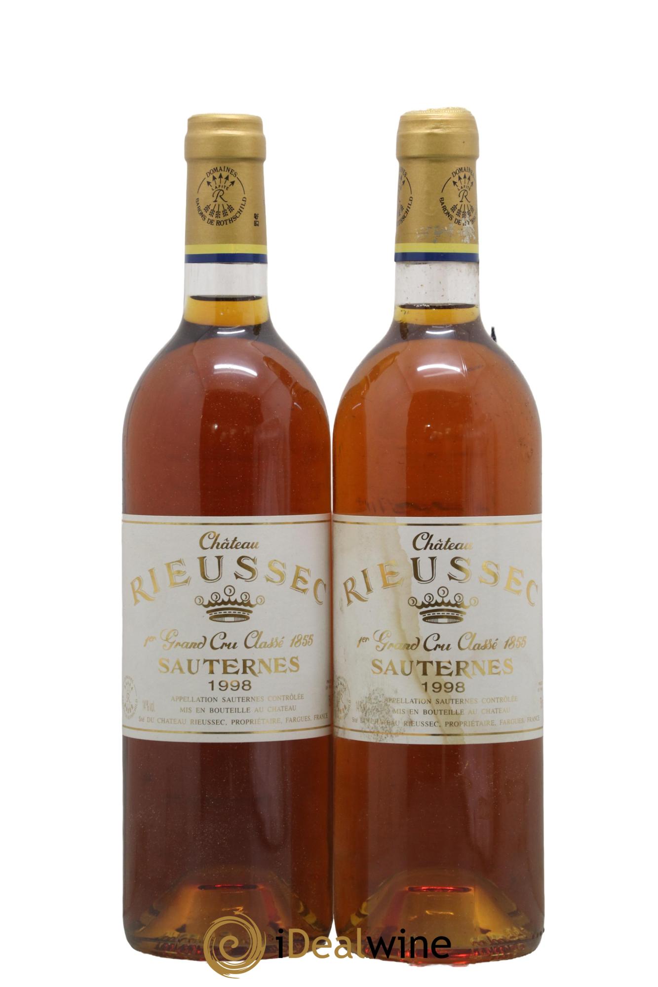 Château Rieussec 1er Grand Cru Classé 1998 - Lotto di 2 bottiglie - 0