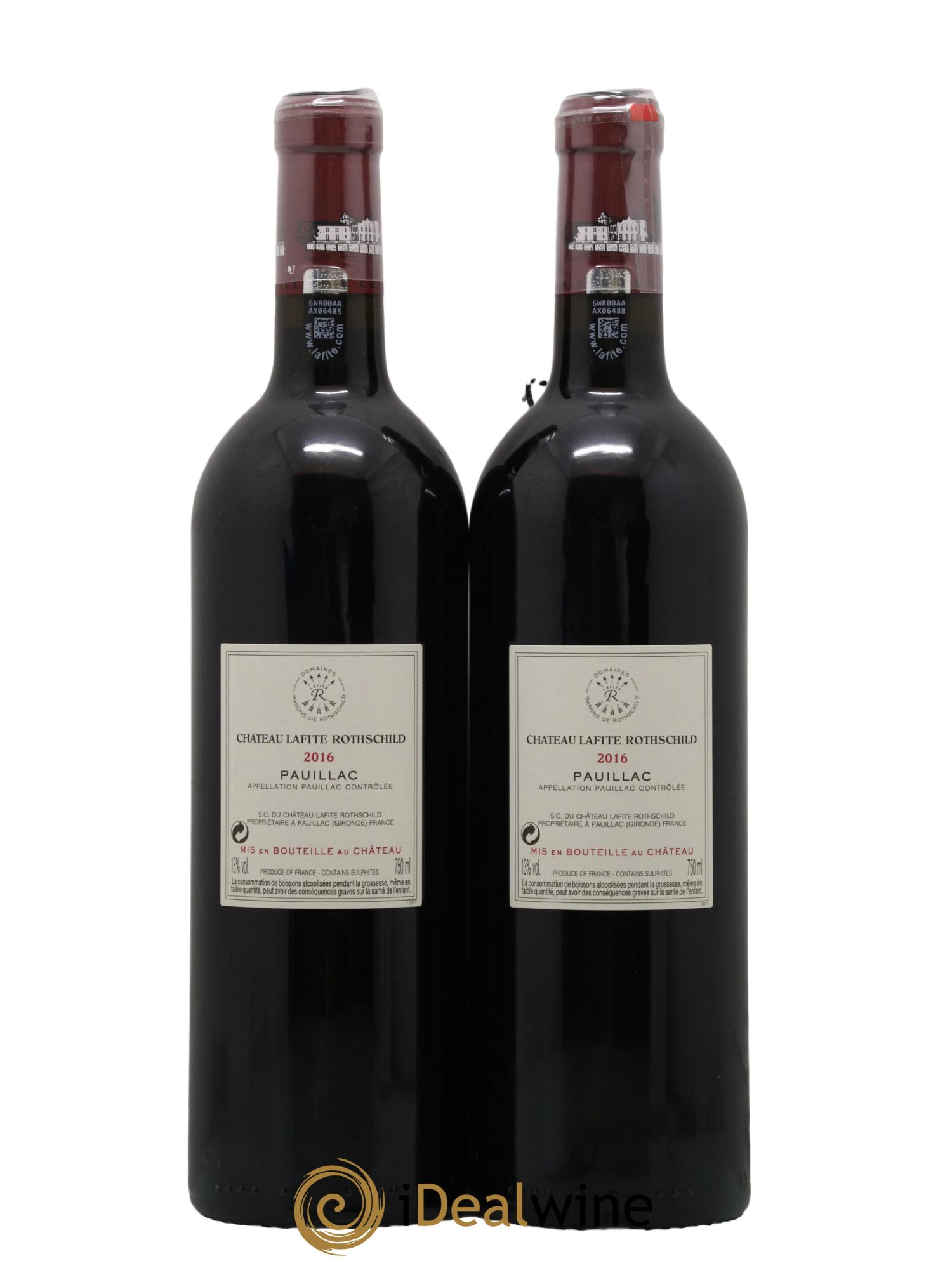 Château Lafite Rothschild 1er Grand Cru Classé 2016 - Lot de 2 bouteilles - 1
