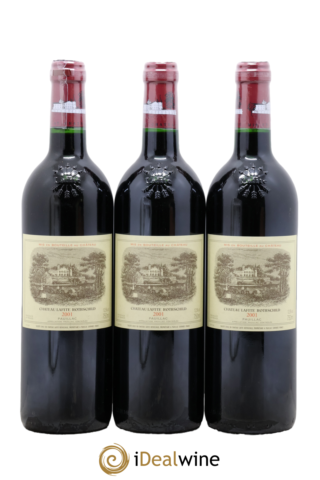 Château Lafite Rothschild 1er Grand Cru Classé 2001 - Lot de 3 bouteilles - 0