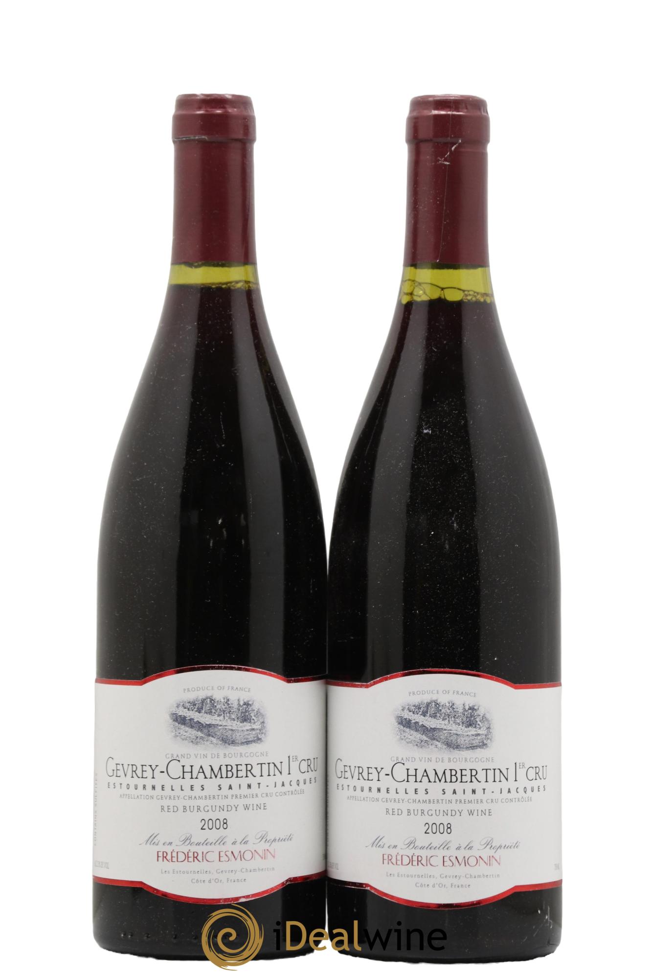 Gevrey-Chambertin 1er Cru Estournelles St Jacques Frédéric Esmonin 2008 - Lotto di 2 bottiglie - 0