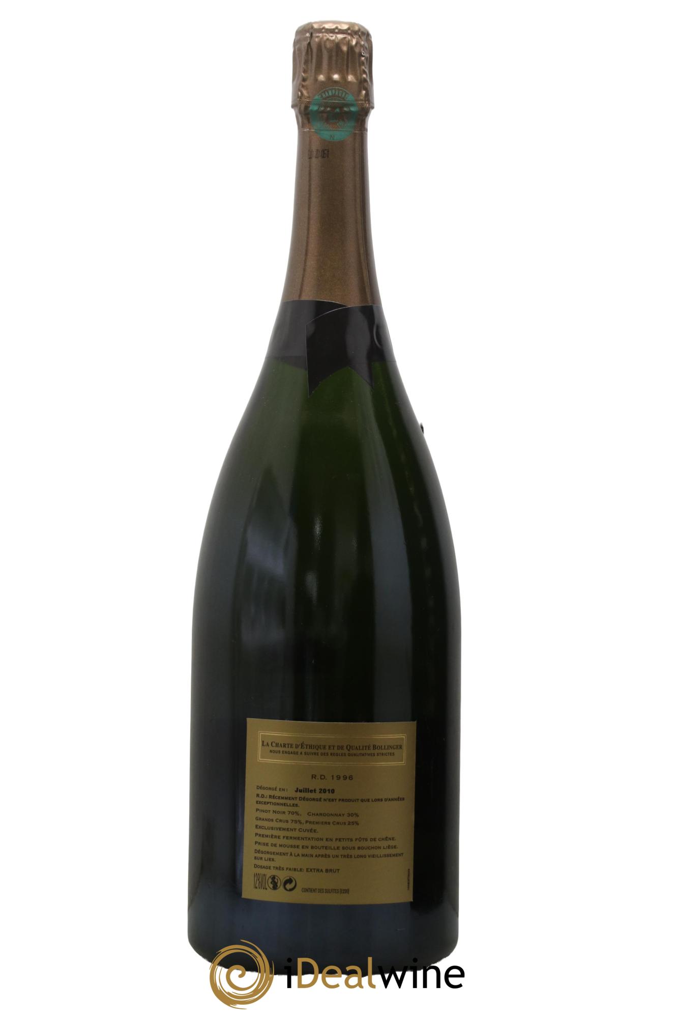 R.D. Extra-Brut Bollinger  1996 - Lot of 1 magnum - 2
