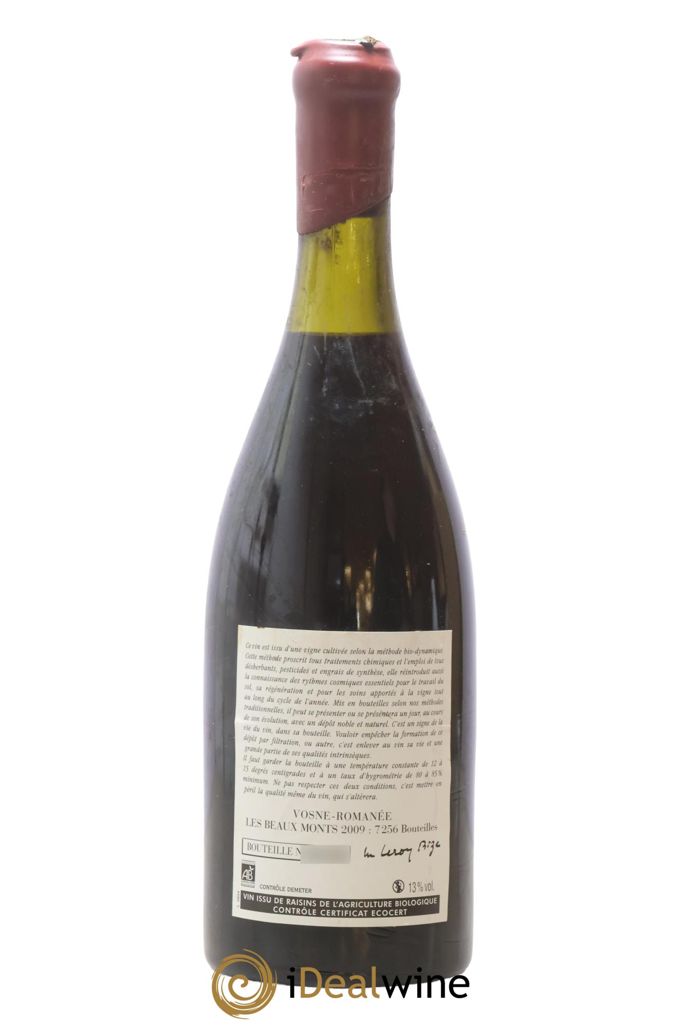 Vosne-Romanée 1er Cru Les Beaux-Monts Leroy (Domaine) 2009 - Lot of 1 bottle - 1