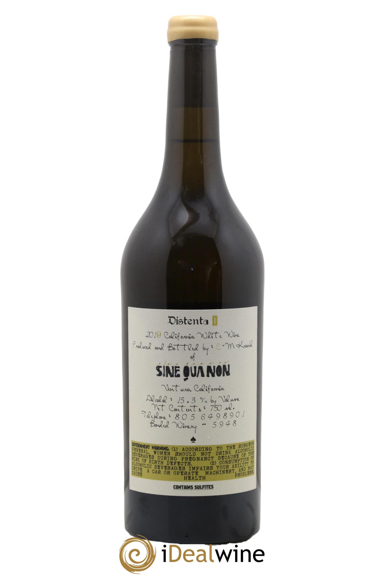 Californie Sine Qua Non Distenta White 2019 - Posten von 1 Flasche - 1