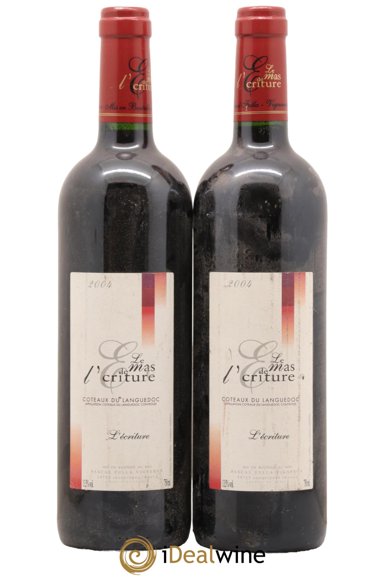 Coteaux du Languedoc Mas De L'Ecriture 2004 - Lot de 2 bouteilles - 0