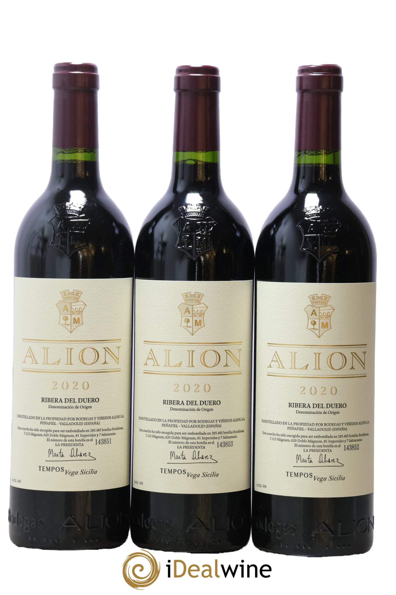 Ribera Del Duero DO Vega Sicilia Alion Famille Alvarez 2020 - Lot of 3 bottles - 0