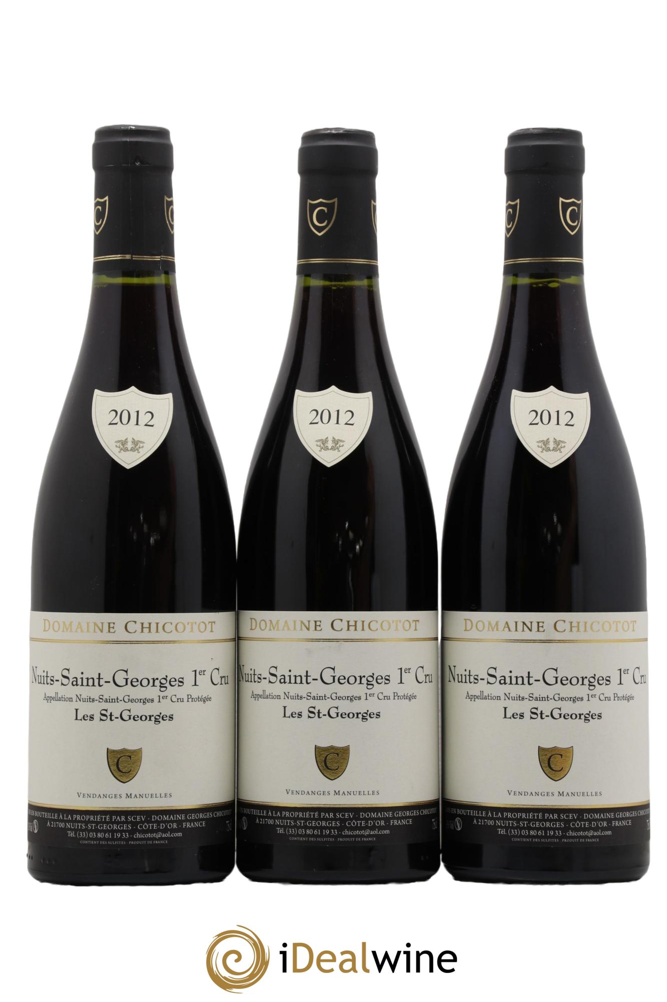 Nuits-Saint-Georges 1er Cru Les Saint-Georges Chicotot 2012 - Lot de 3 bouteilles - 0