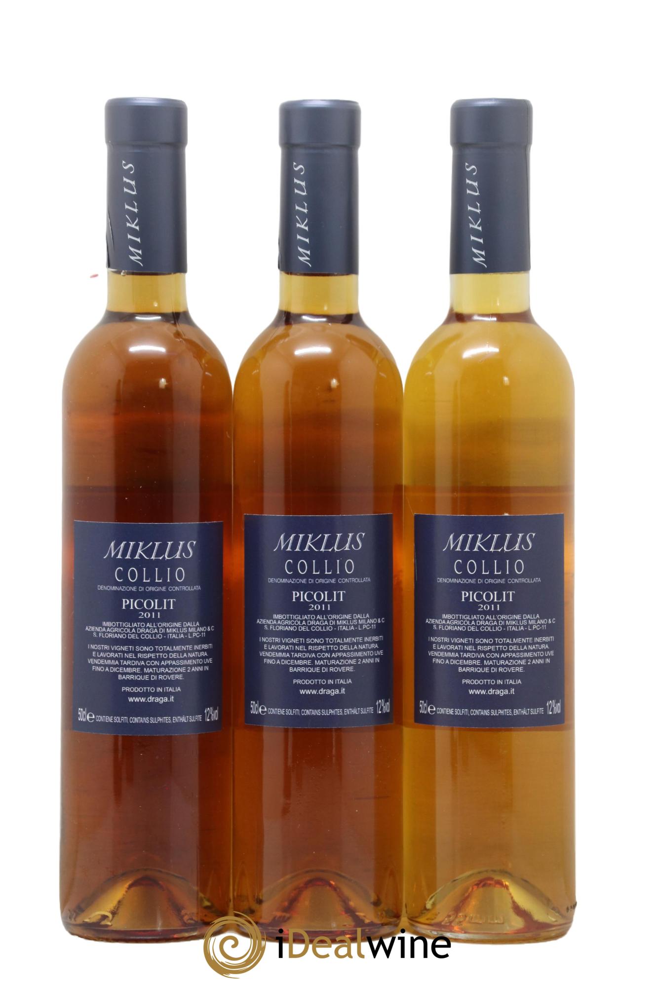 Italie Collio DOC Picolit Azienda Agricola Graga Miklus 2011 - Lot de 3 format 50cls - 1