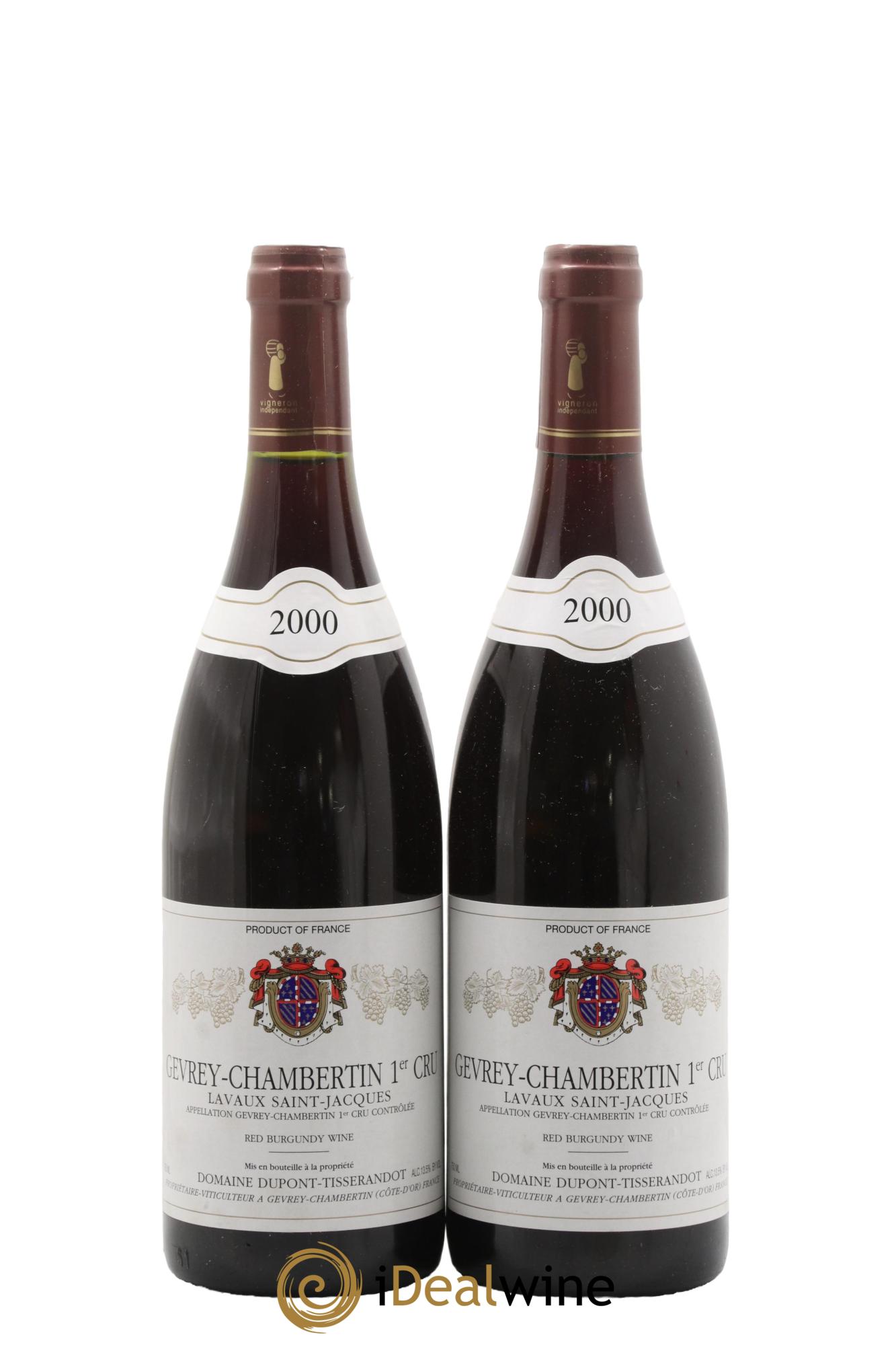 Gevrey-Chambertin 1er Cru Lavaux Saint-Jacques Dupont-Tisserandot (Domaine) 2000 - Lot de 2 bouteilles - 0