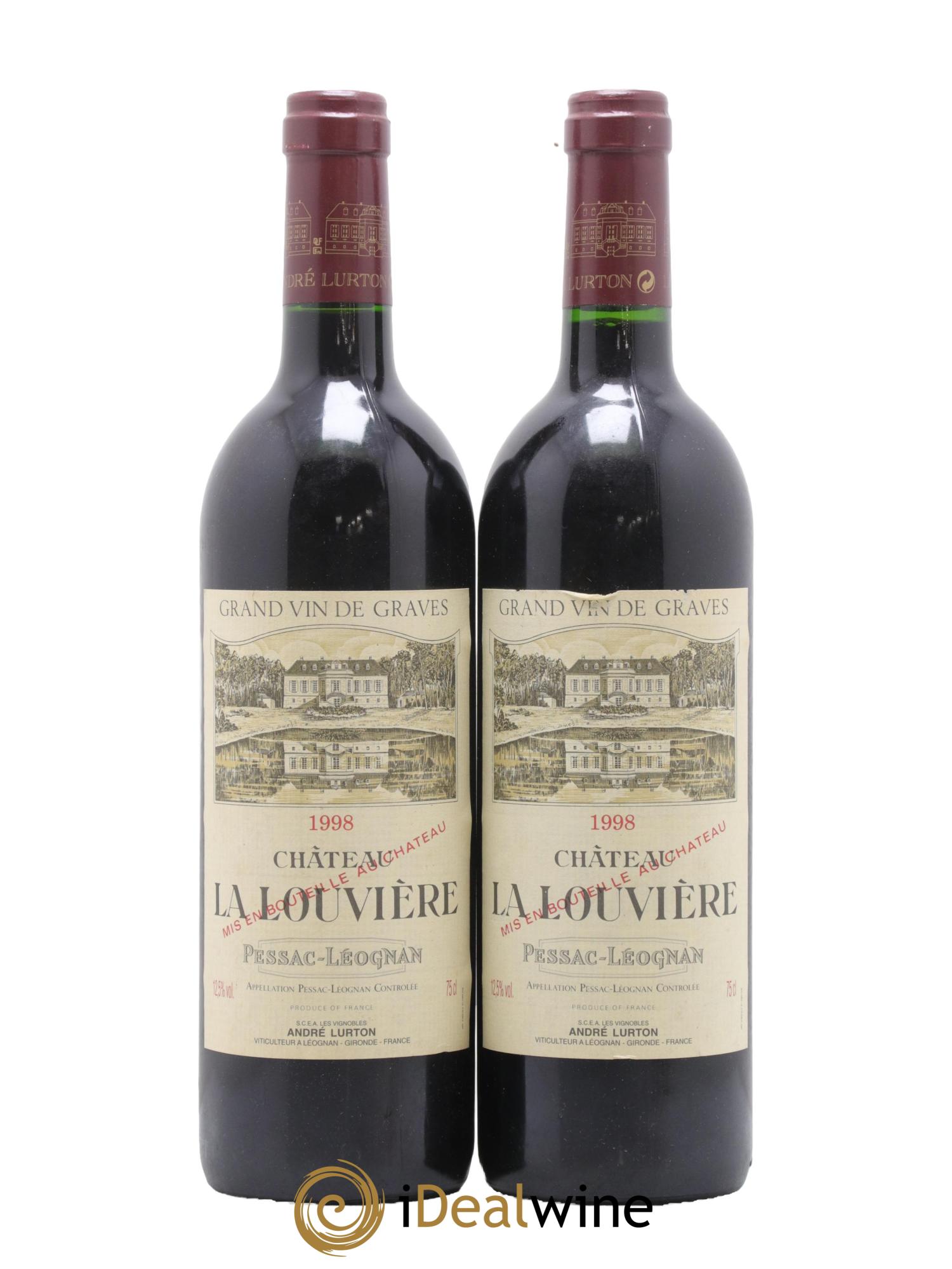 Château la Louvière 1998 - Lot de 2 bouteilles - 0