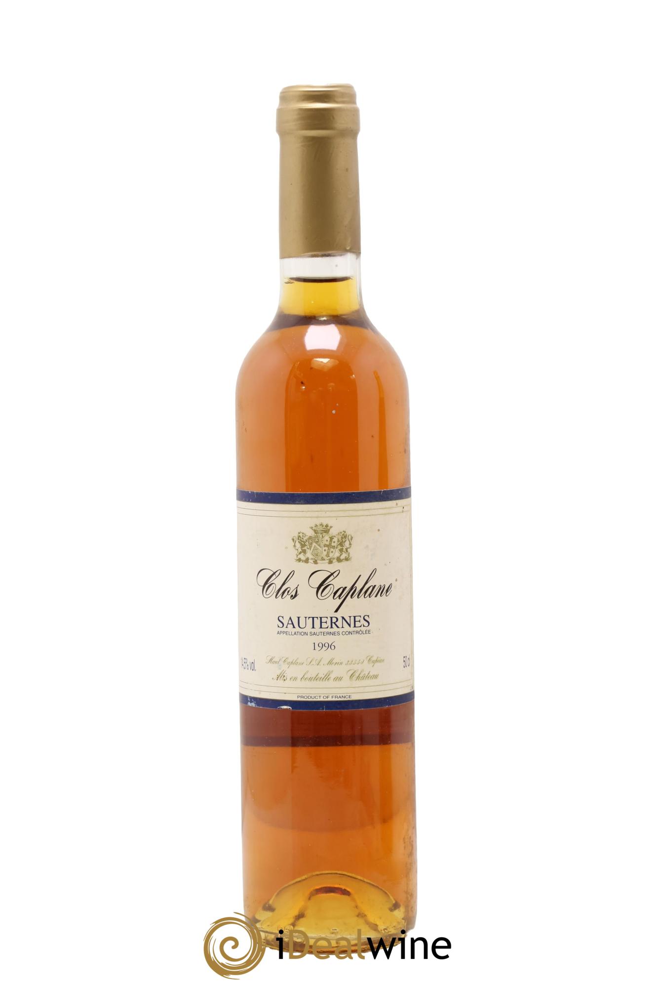 Sauternes Clos Caplane 1996 - Lotto di 1 formato 50cl - 0