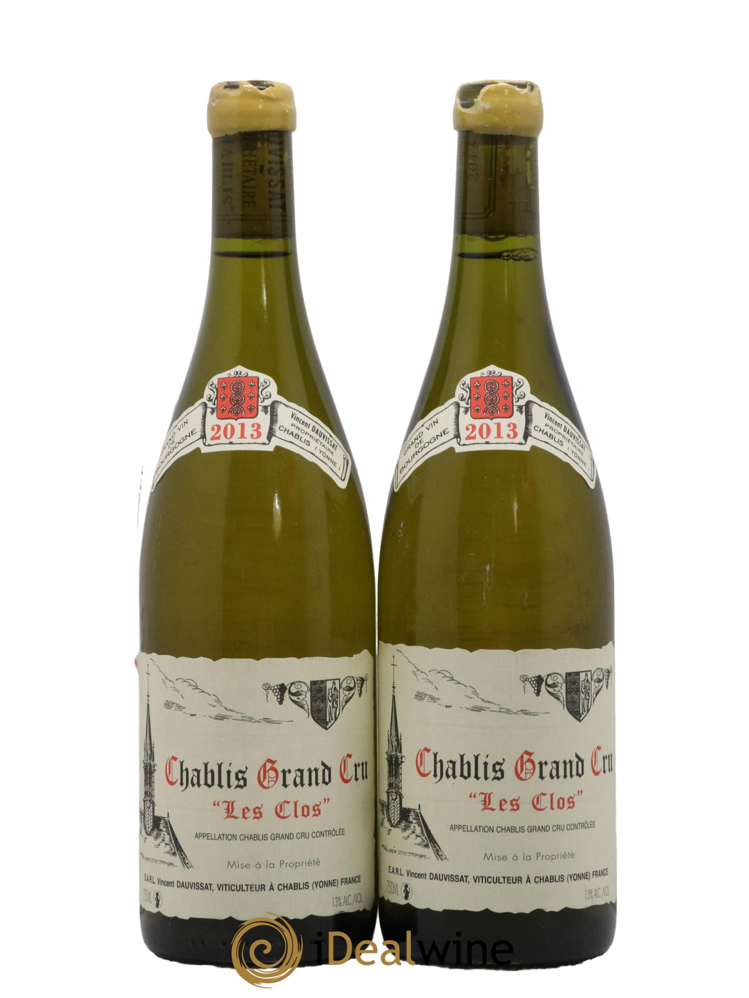 Chablis Grand Cru Les Clos Vincent Dauvissat (Domaine) 2013 - Lot de 2 bouteilles - 0