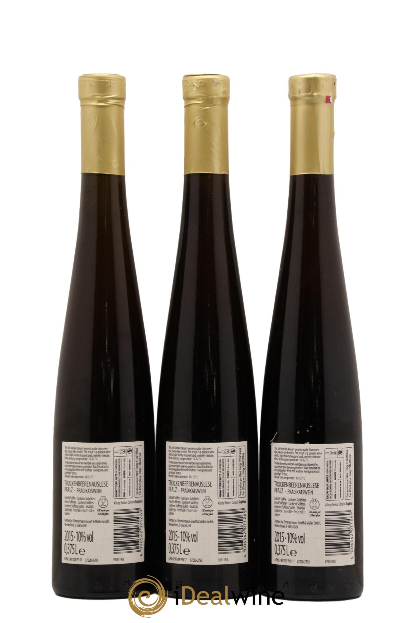Allemagne Pfalz Trockenbeerenauslese Roman Graeff 2015 - Lot de 6 demi bouteilles - 4