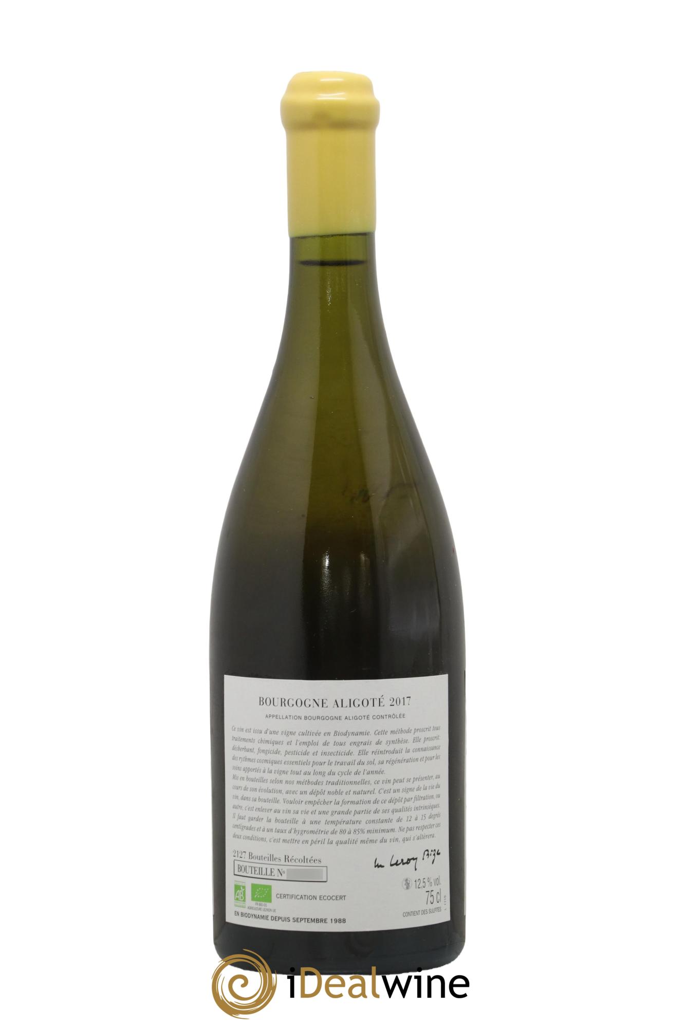 Bourgogne Aligoté Sous Chatelet d'Auvenay (Domaine) 2017 - Lot de 1 bouteille - 1