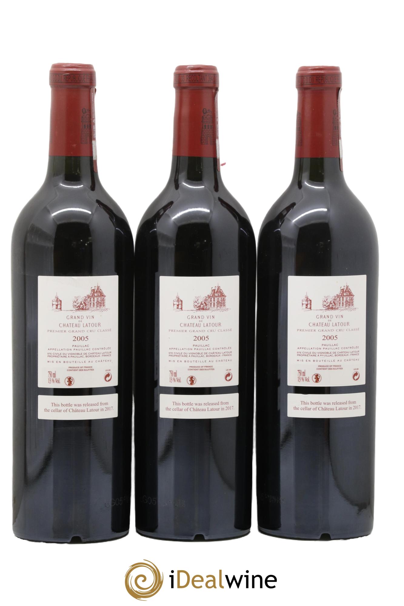 Château Latour 1er Grand Cru Classé 2005 - Lot de 3 bouteilles - 1