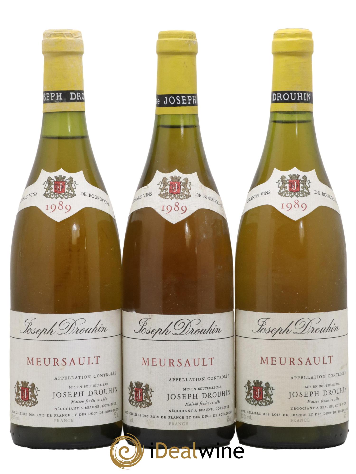 Meursault Joseph Drouhin 1989 - Lot de 3 bouteilles - 0