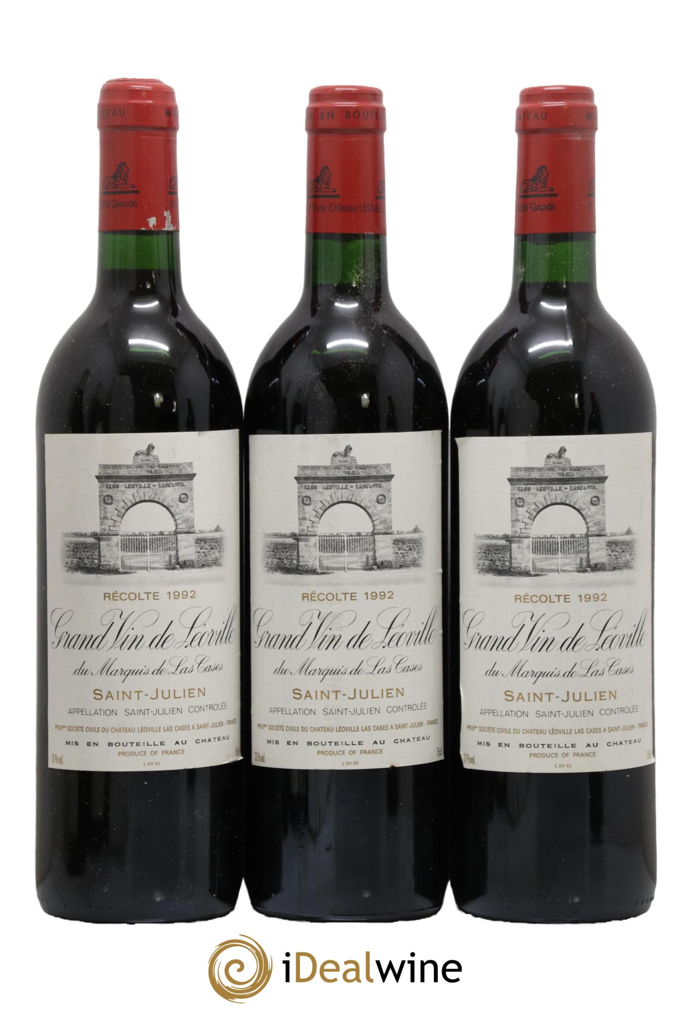 Château Léoville Las Cases 2ème Grand Cru Classé 1992 - Lot of 3 bottles - 0
