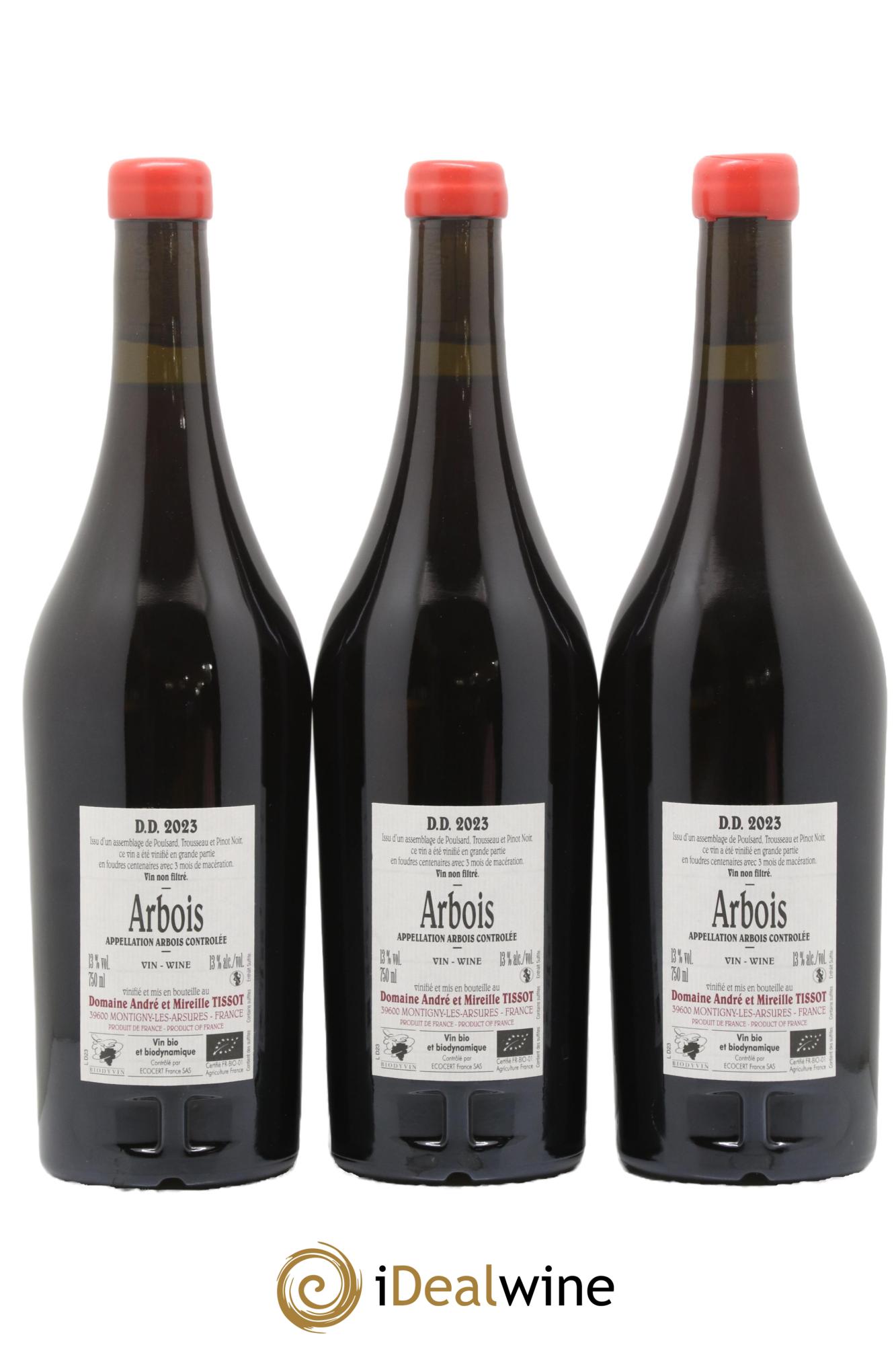 Arbois DD Bénédicte et Stéphane Tissot 2023 - Lot of 3 bottles - 1