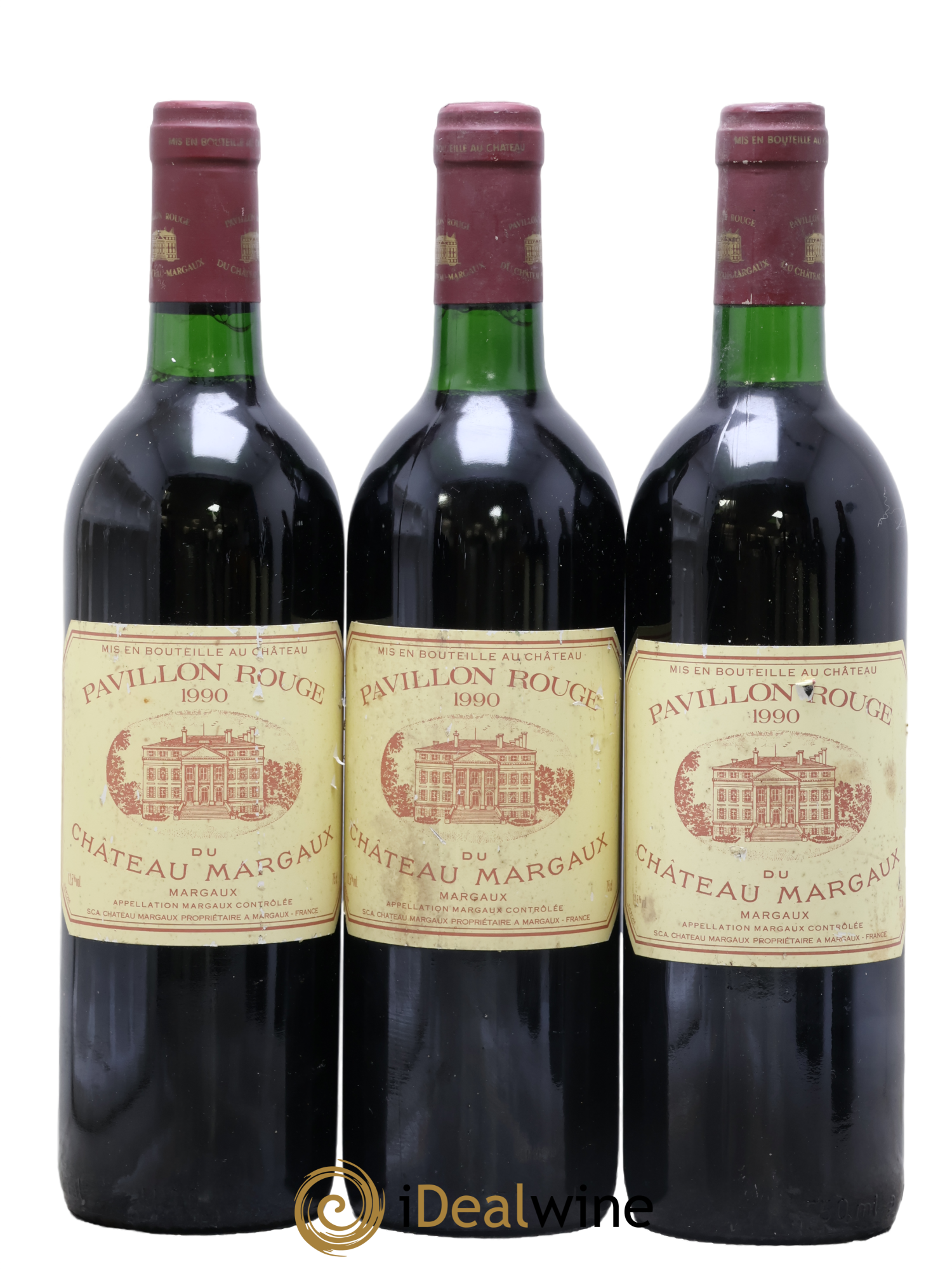 Pavillon Rouge du Château Margaux Second Vin 1990 - Lot de 3 bouteilles - 0