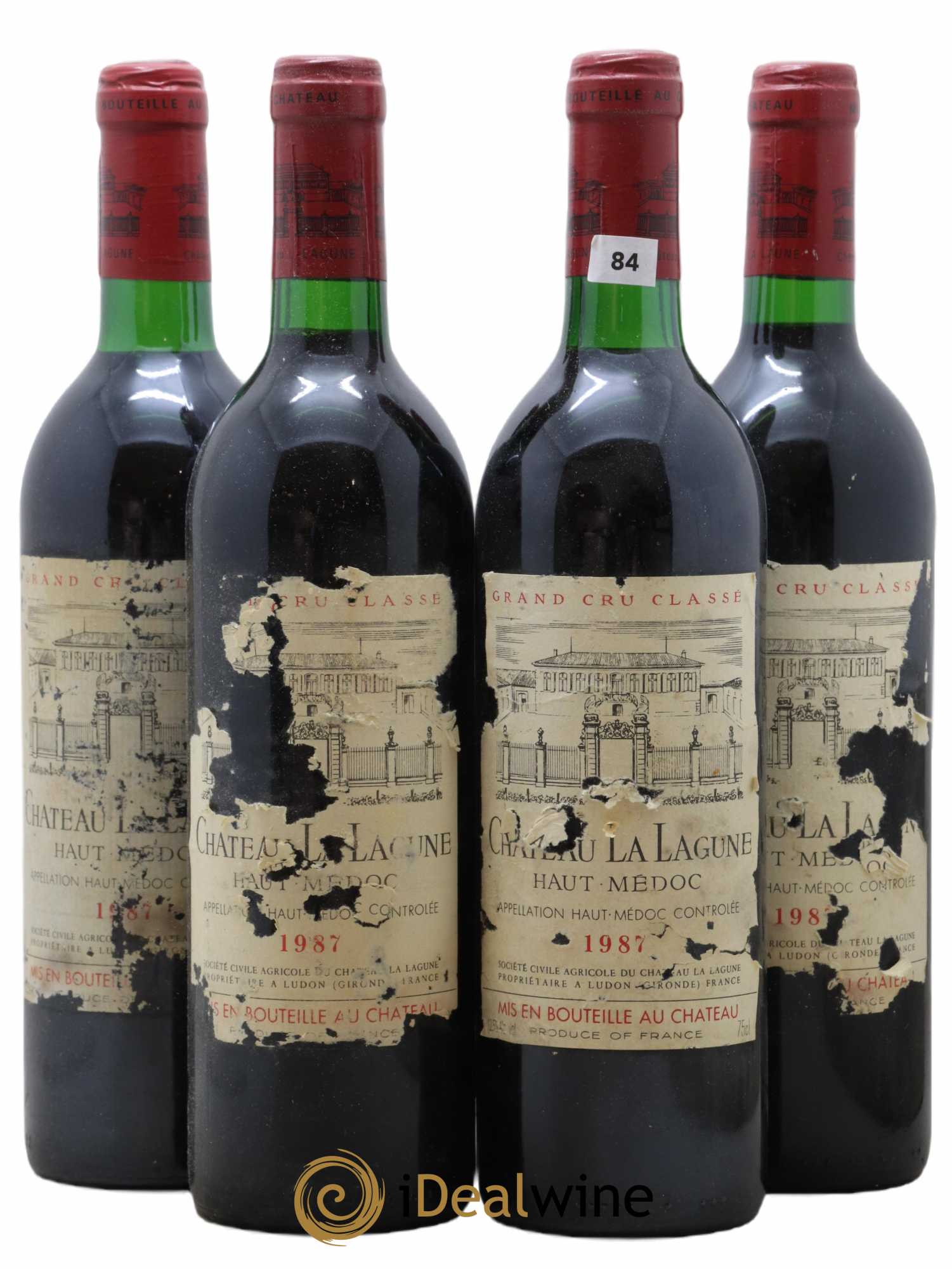 Château la Lagune 3ème Grand Cru Classé 1987 - Lot de 4 bouteilles - 0