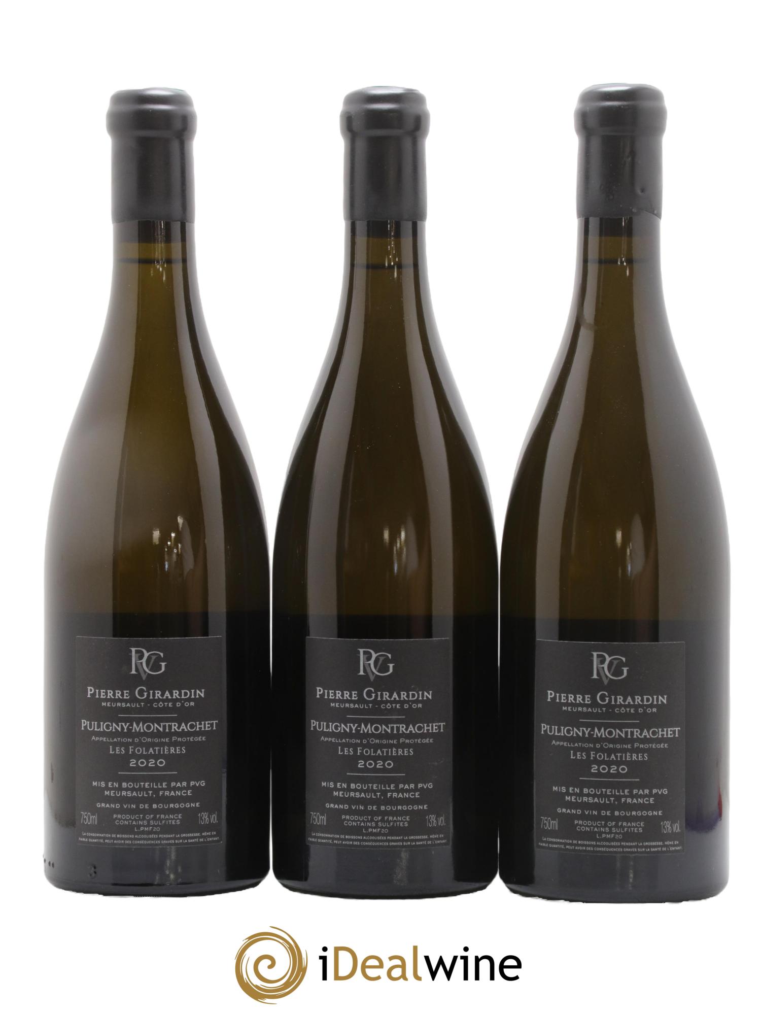 Puligny-Montrachet Les Folatières Pierre Girardin 2020 - Lot de 3 bouteilles - 1