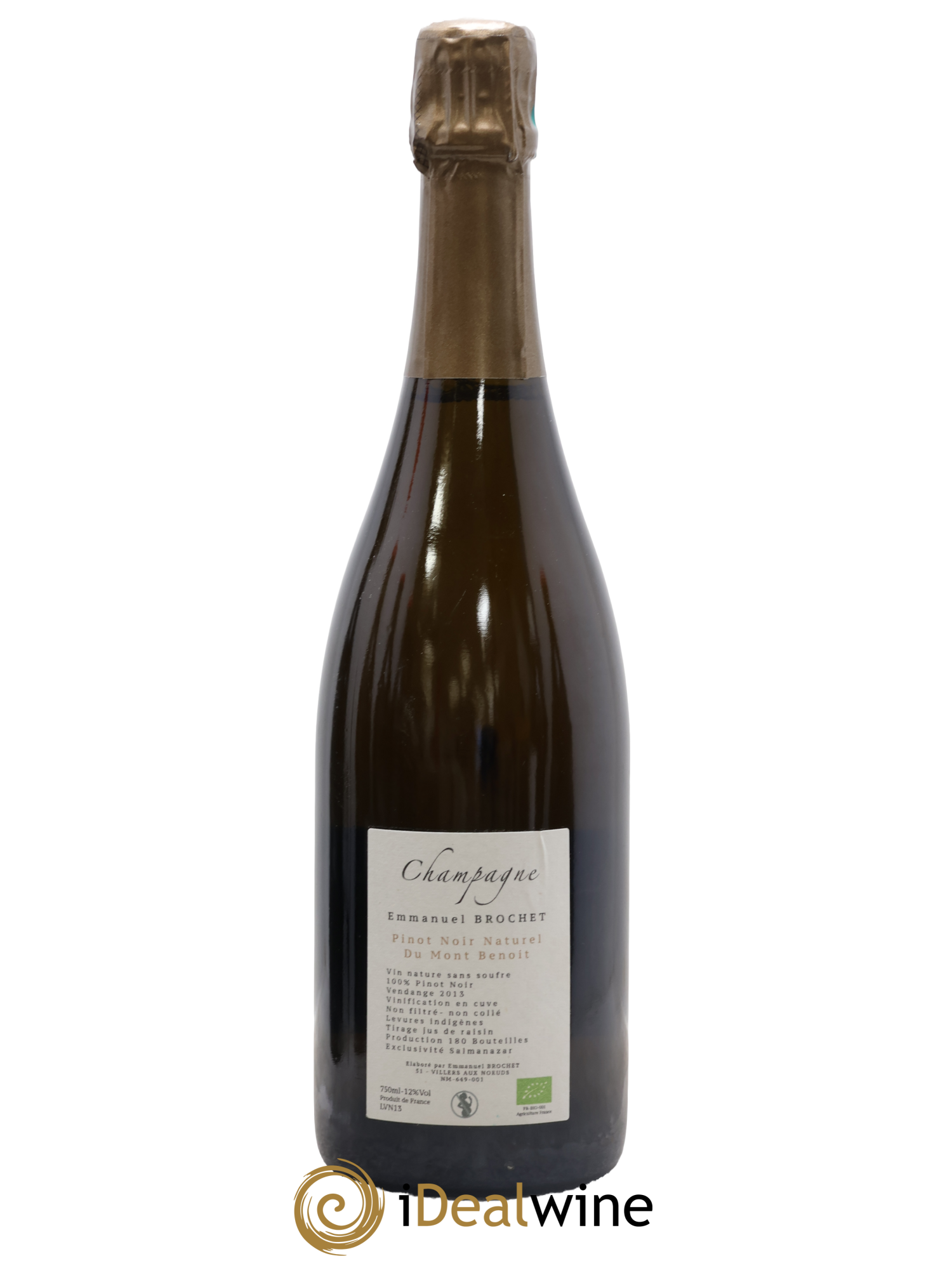 Champagne Pinot Noir Naturel du Mont Benoit 2013 Emmanuel Brochet 2013 - Lot de 1 bouteille - 1