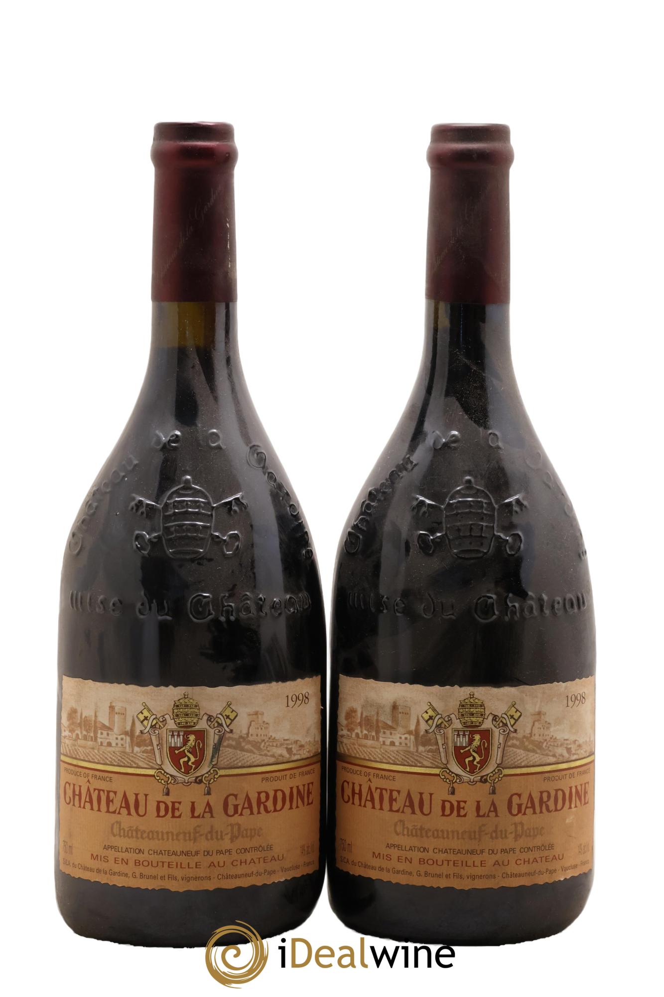 Châteauneuf-du-Pape Château de La Gardine Famille Brunel 1998 - Posten von 2 Flaschen - 0