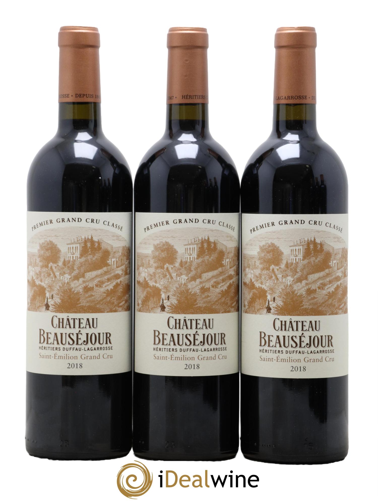 Château Beauséjour (Duffau-Lagarrosse) 1er Grand Cru Classé B  2018 - Lotto di 6 bottiglie - 2