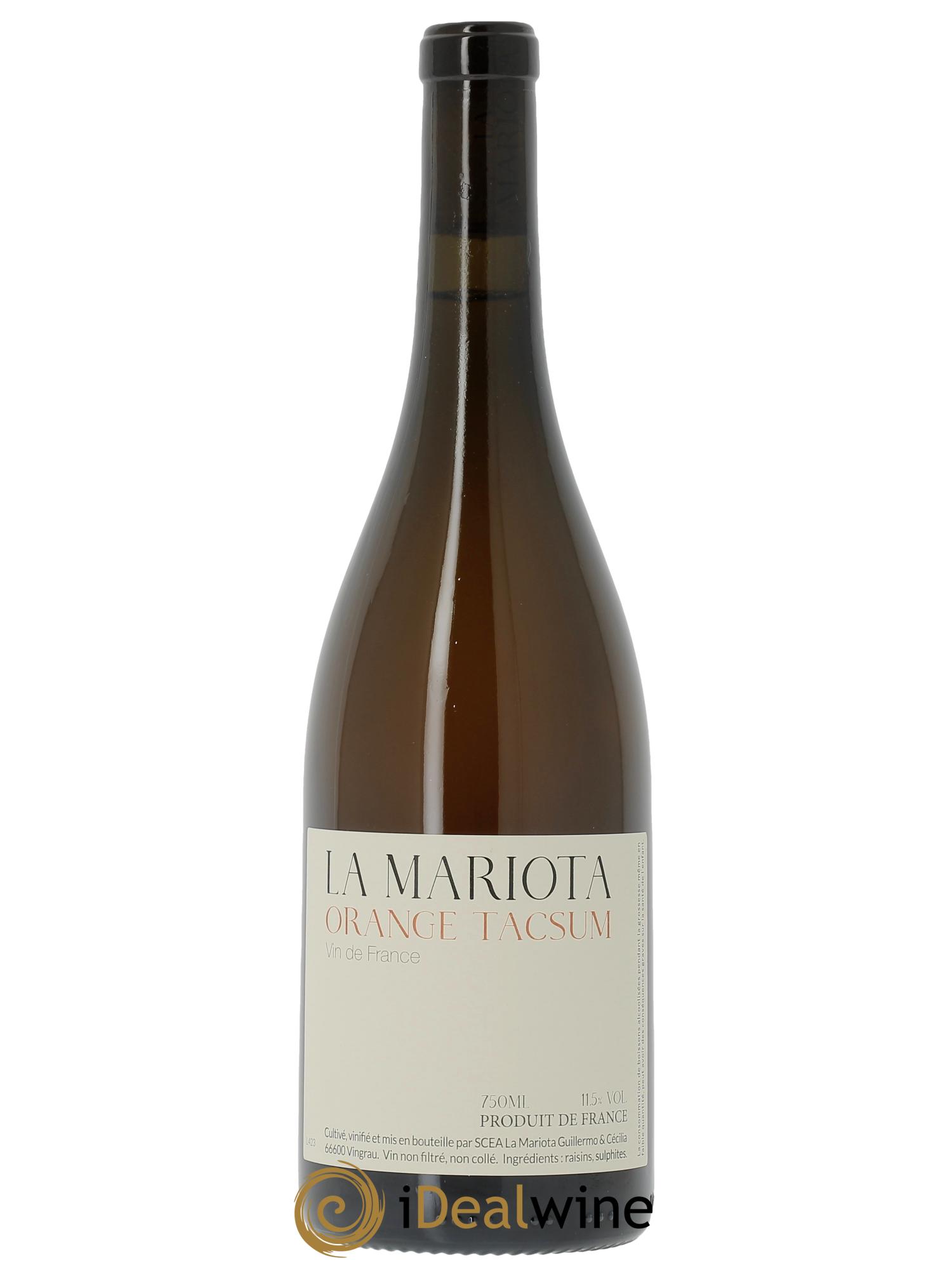 Vin de France Orange Tacsum La Mariota 2023 - Lot de 1 bouteille - 0