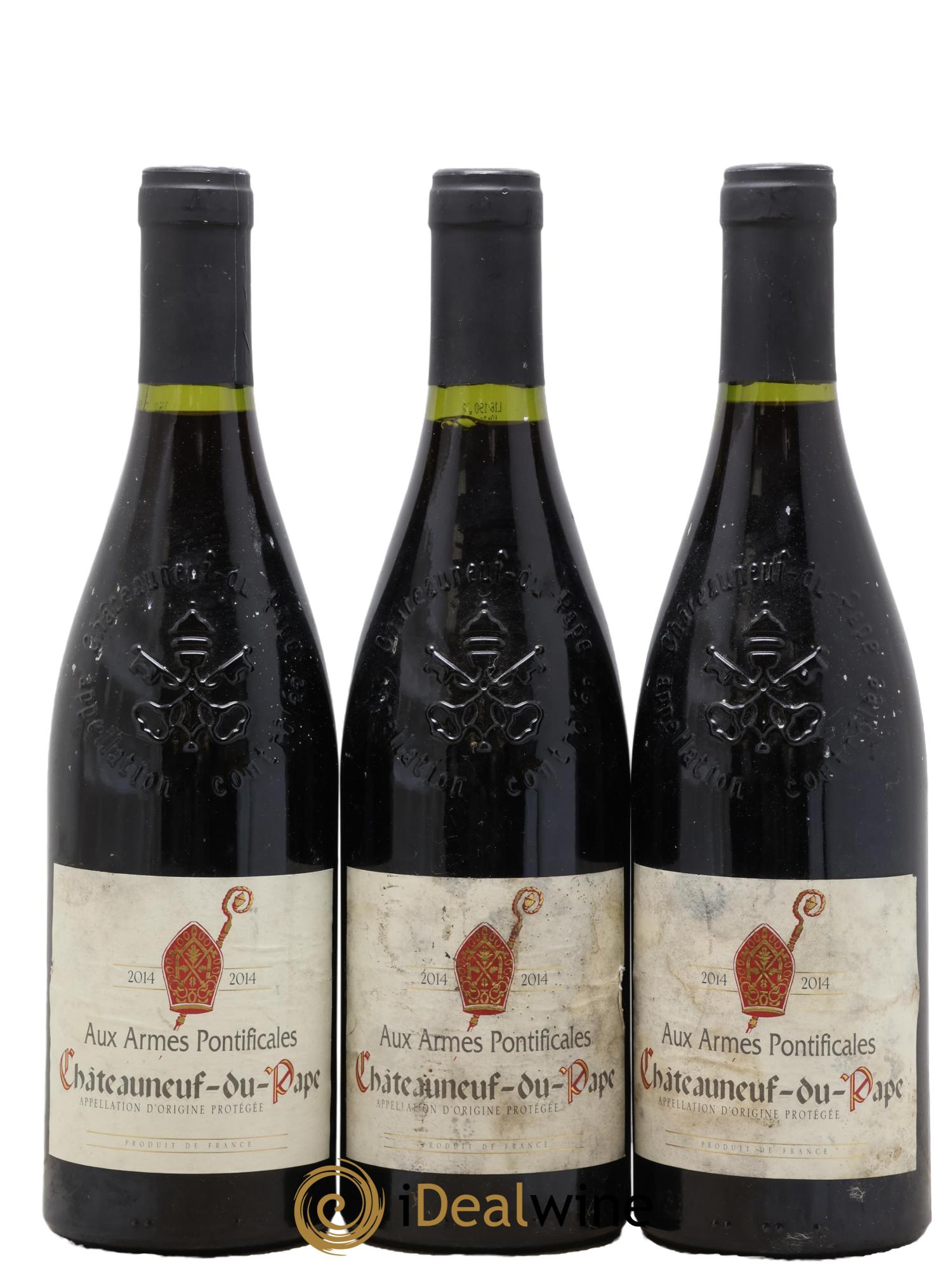 Châteauneuf-du-Pape Aux Armes Pontificales Terranea-Piolenc 2014 - Posten von 3 Flaschen - 0