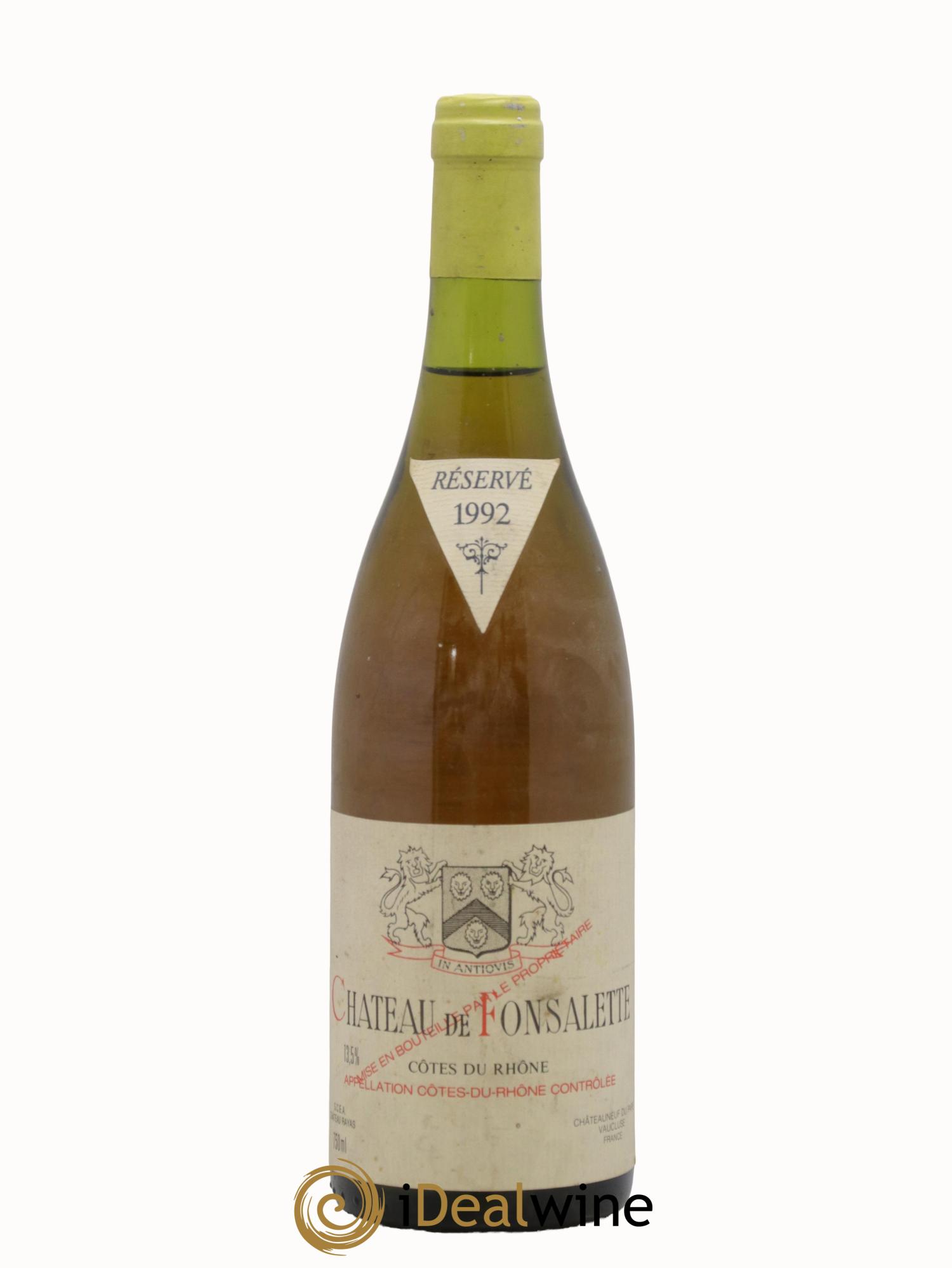 Côtes-du-Rhône Château de Fonsalette Emmanuel Reynaud 1992 - Lot de 1 bouteille - 0