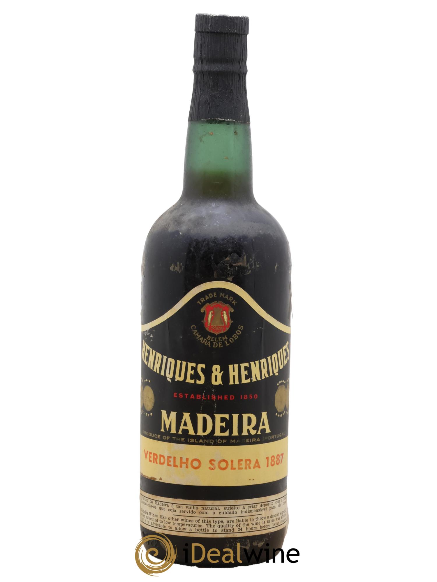 Madère Verdelho Solera 1887 Henriques & Henriques - Lot of 1 bottle - 0