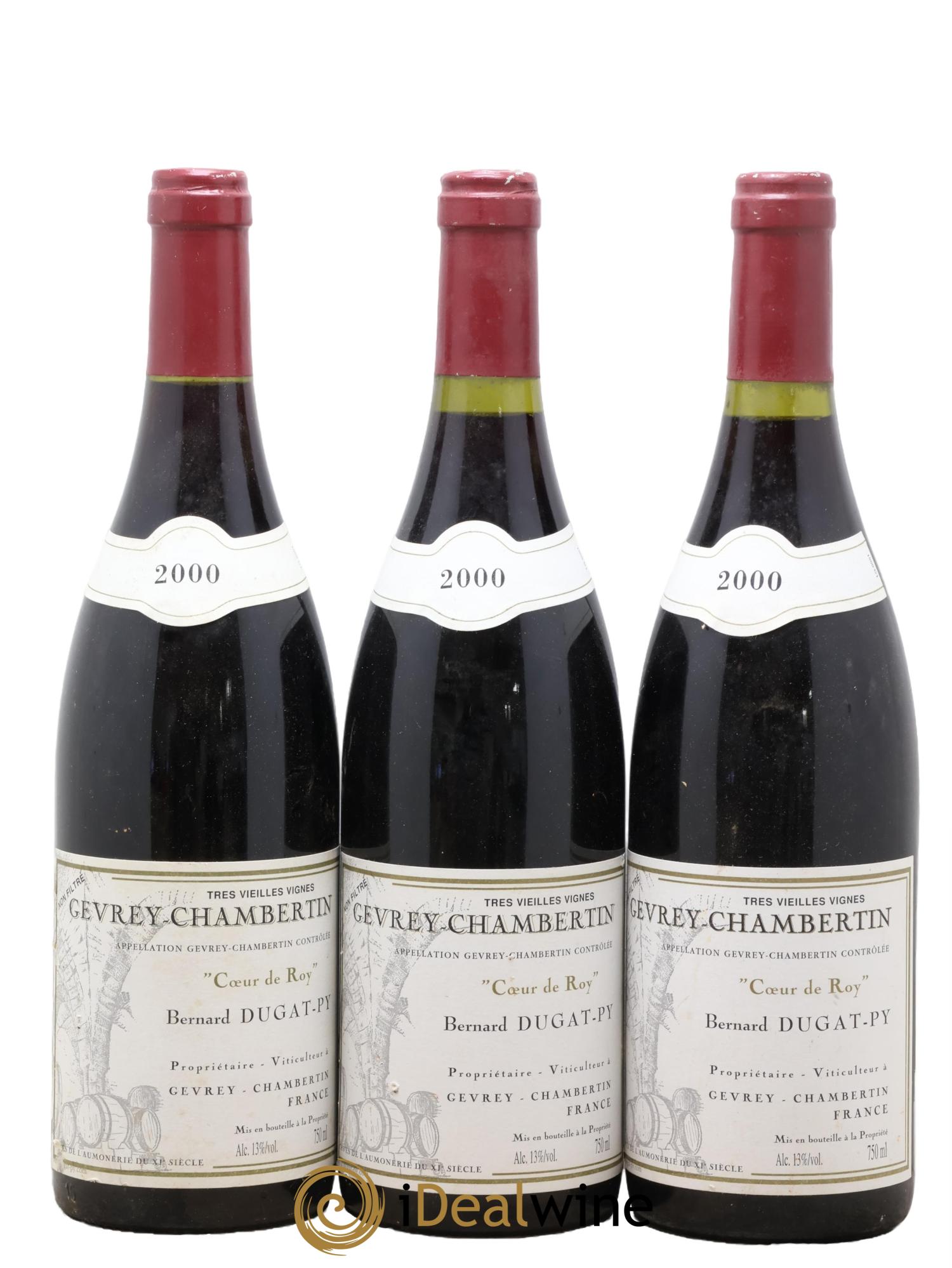 Gevrey-Chambertin Coeur de Roy Très Vieilles Vignes Dugat-Py 2000 - Lot of 3 bottles - 0